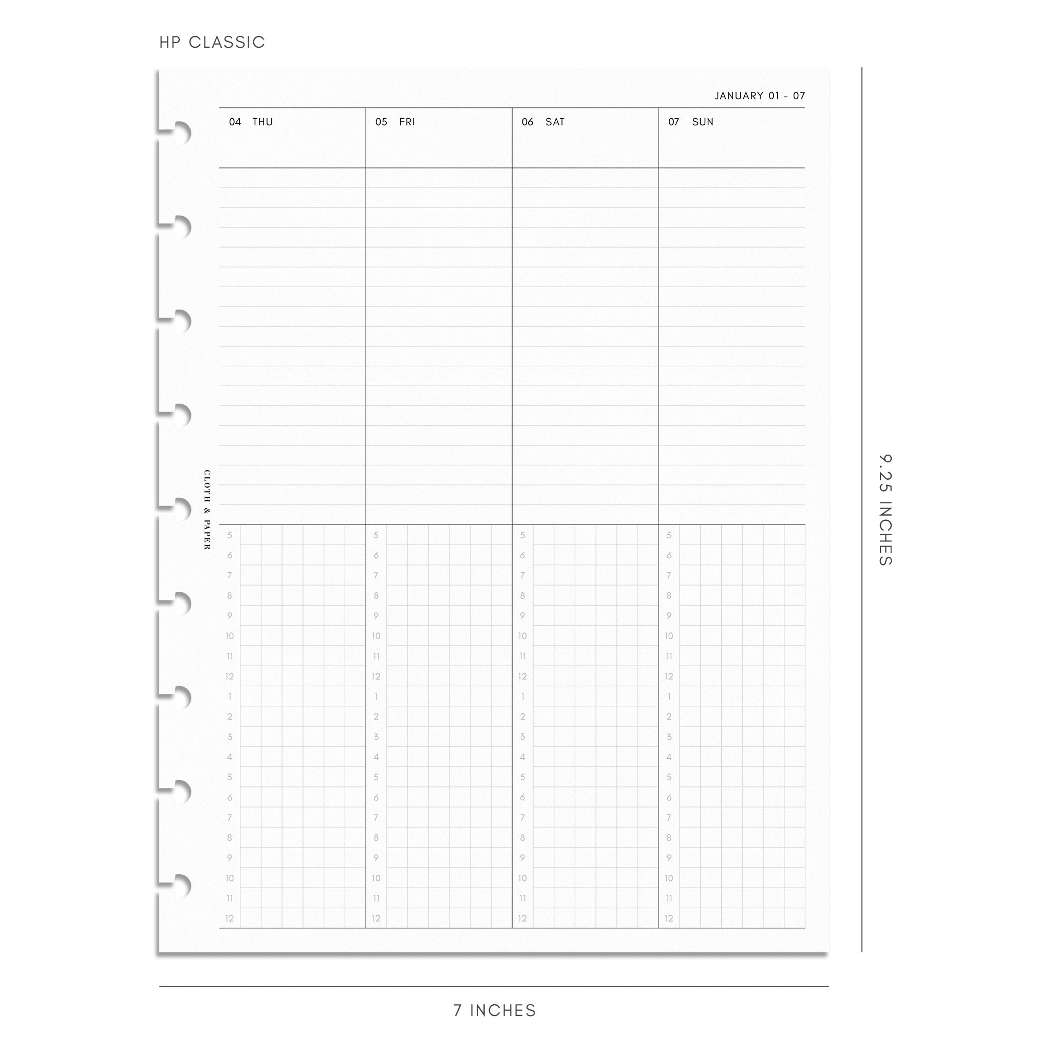 A5 2024 Weekly Planner Refill, Agenda Inserts 2024, Set No. 1 