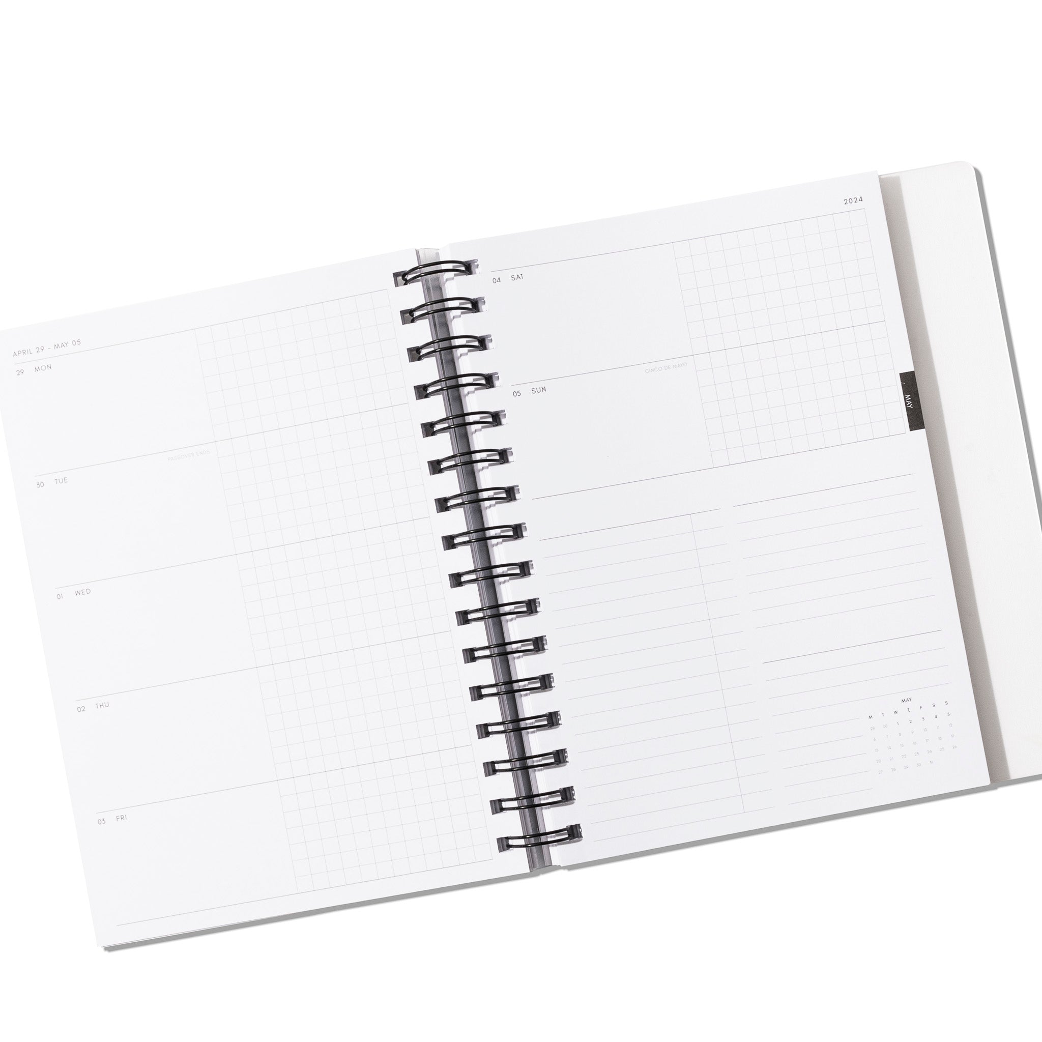 2024 Spiral Bound Planner Horizontal Weekly Cloth & Paper CLOTH & PAPER