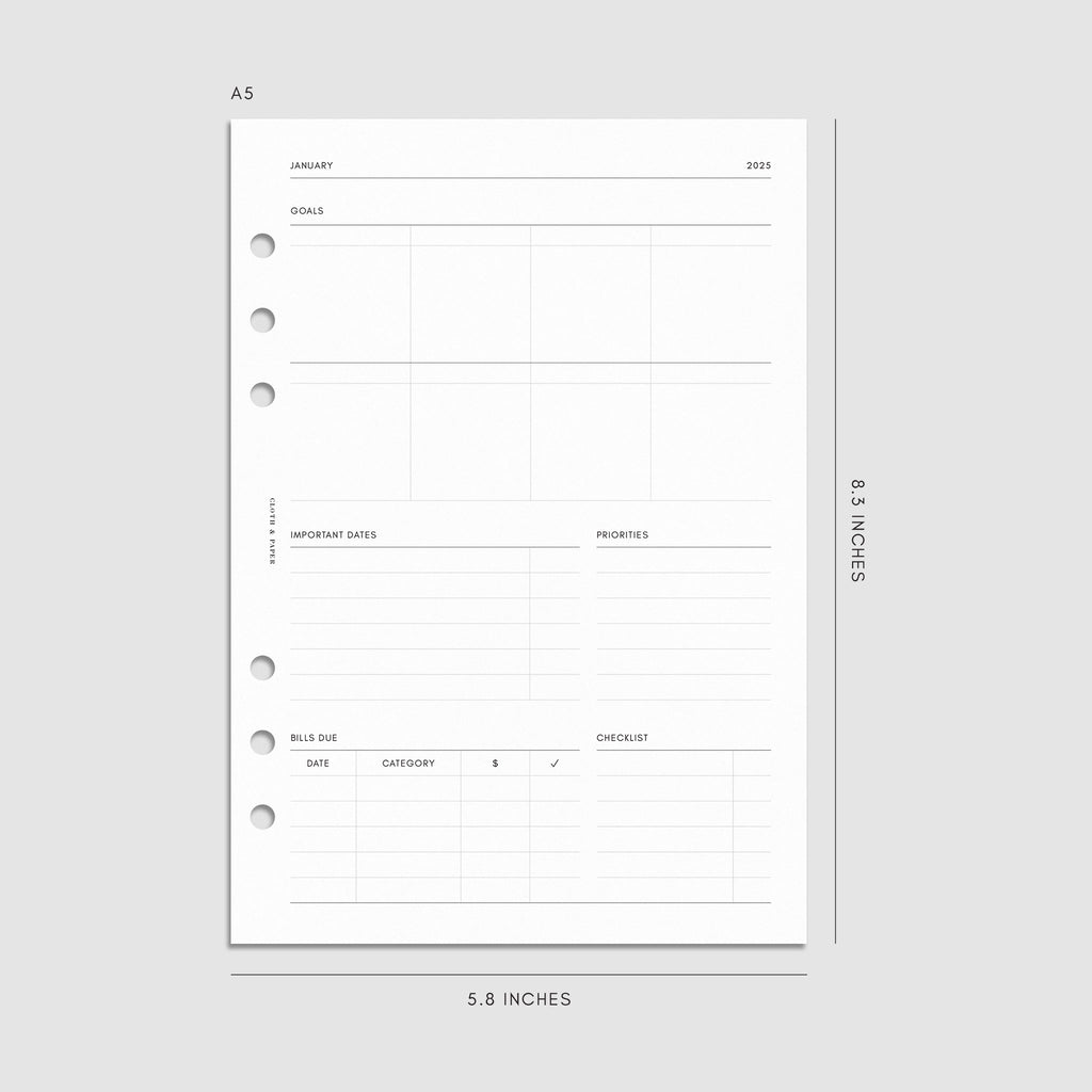 2025 Dated Planner Inserts | Horizontal Weekly | Cloth & Paper – CLOTH & PAPER 2025-dated-planner-inserts-horizontal-weekly-cloth-paper-cloth-paper
