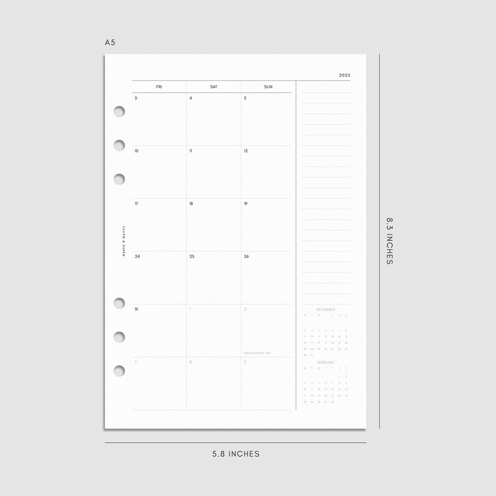 Digital mockup of insert in A5. 