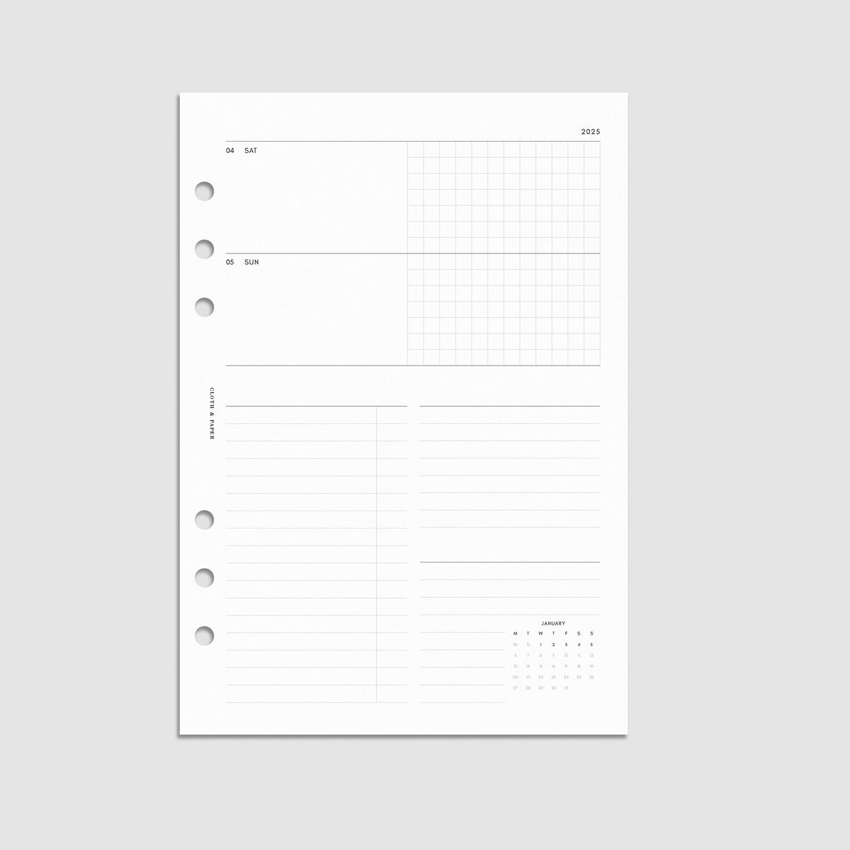 2025 Dated Planner Inserts | Horizontal Weekly | Cloth & Paper – CLOTH ...