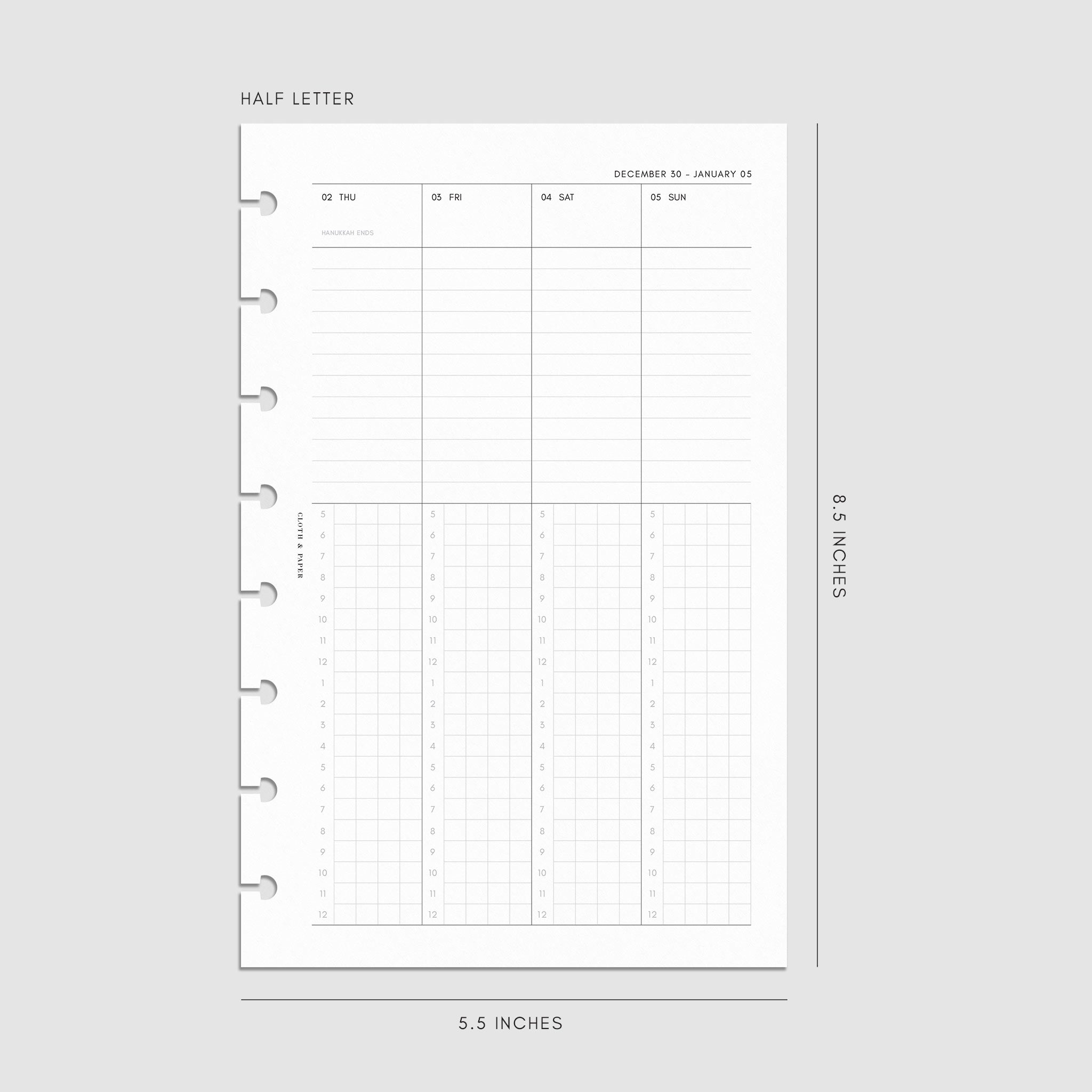 2025 Dated Weekly Schedule Planner Insert | Monday Start | Cloth ...