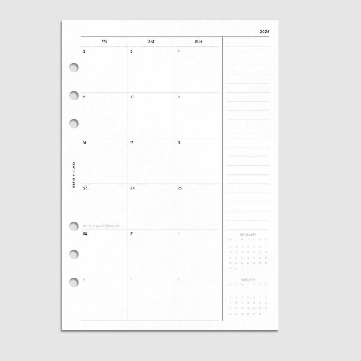 2026 Monthly Planner Newestor 2025 Weekly & Monthly Planner Refill, 5-1/2" Classic (Size 4), White Yearly Planner 2026