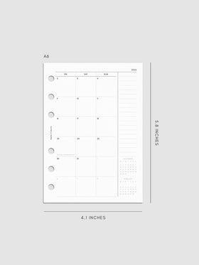 Digital mockup of insert in A6.