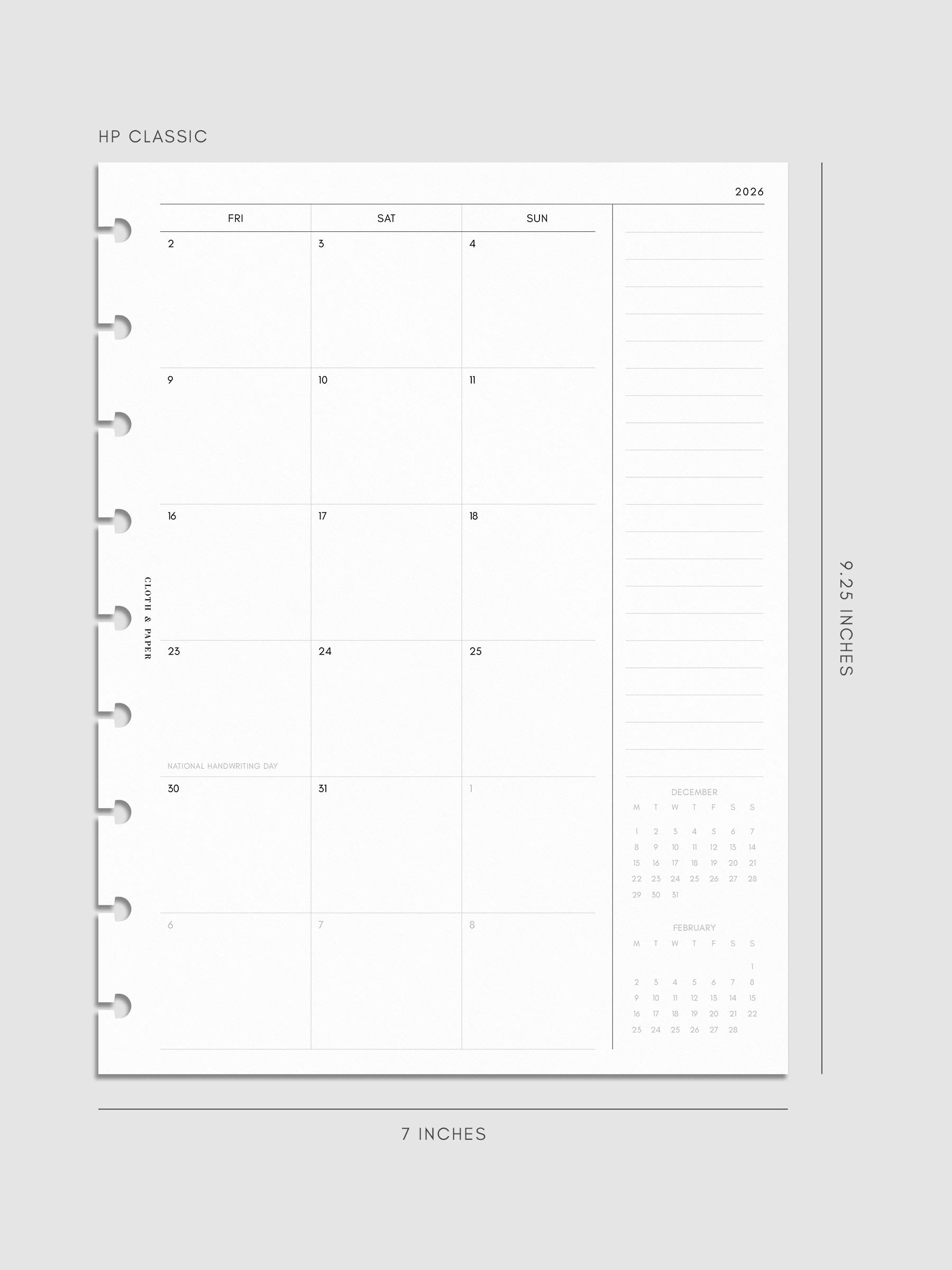 Digital mockup of insert in HP Classic.