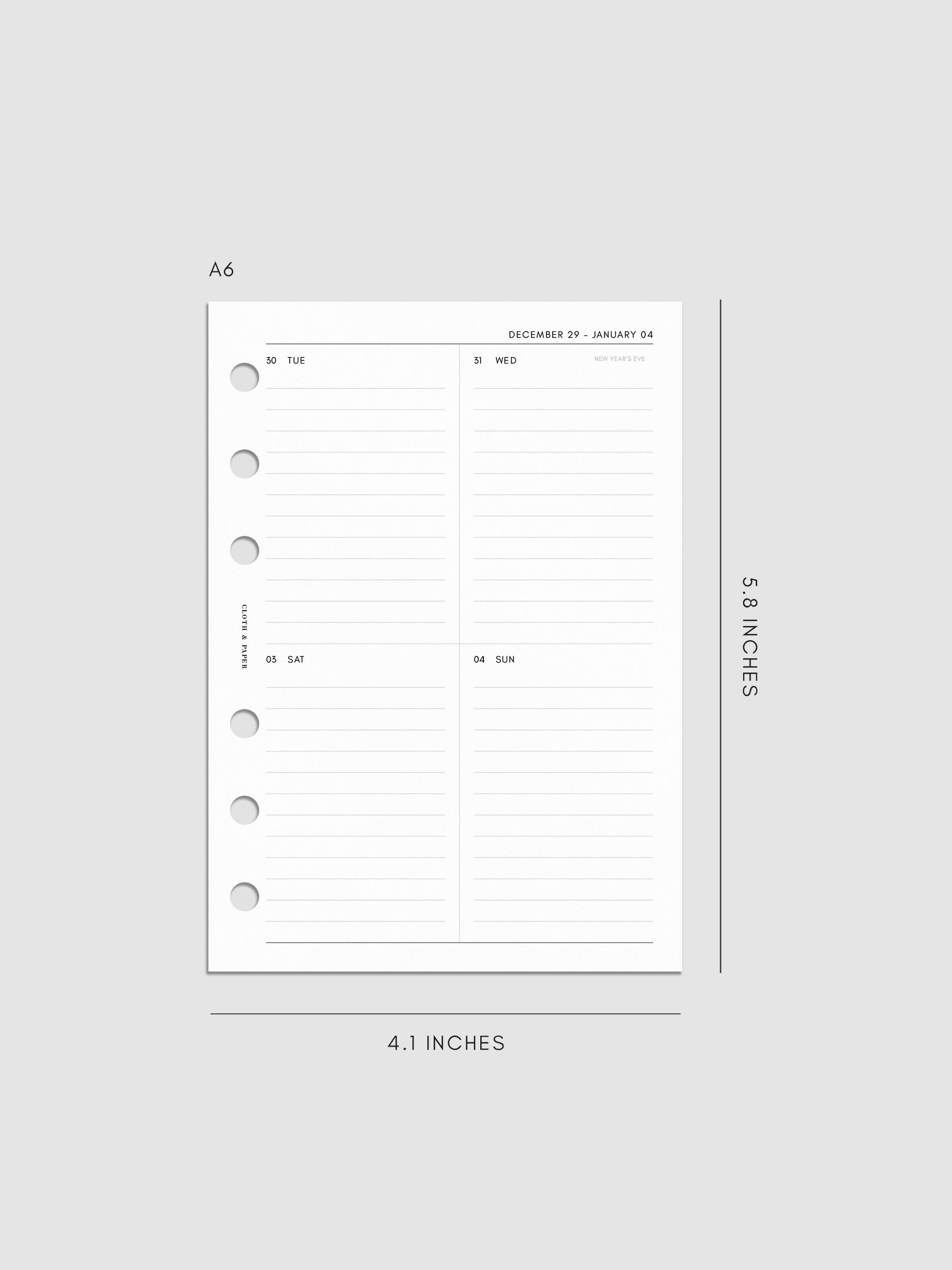 Digital mockup of insert in A6.