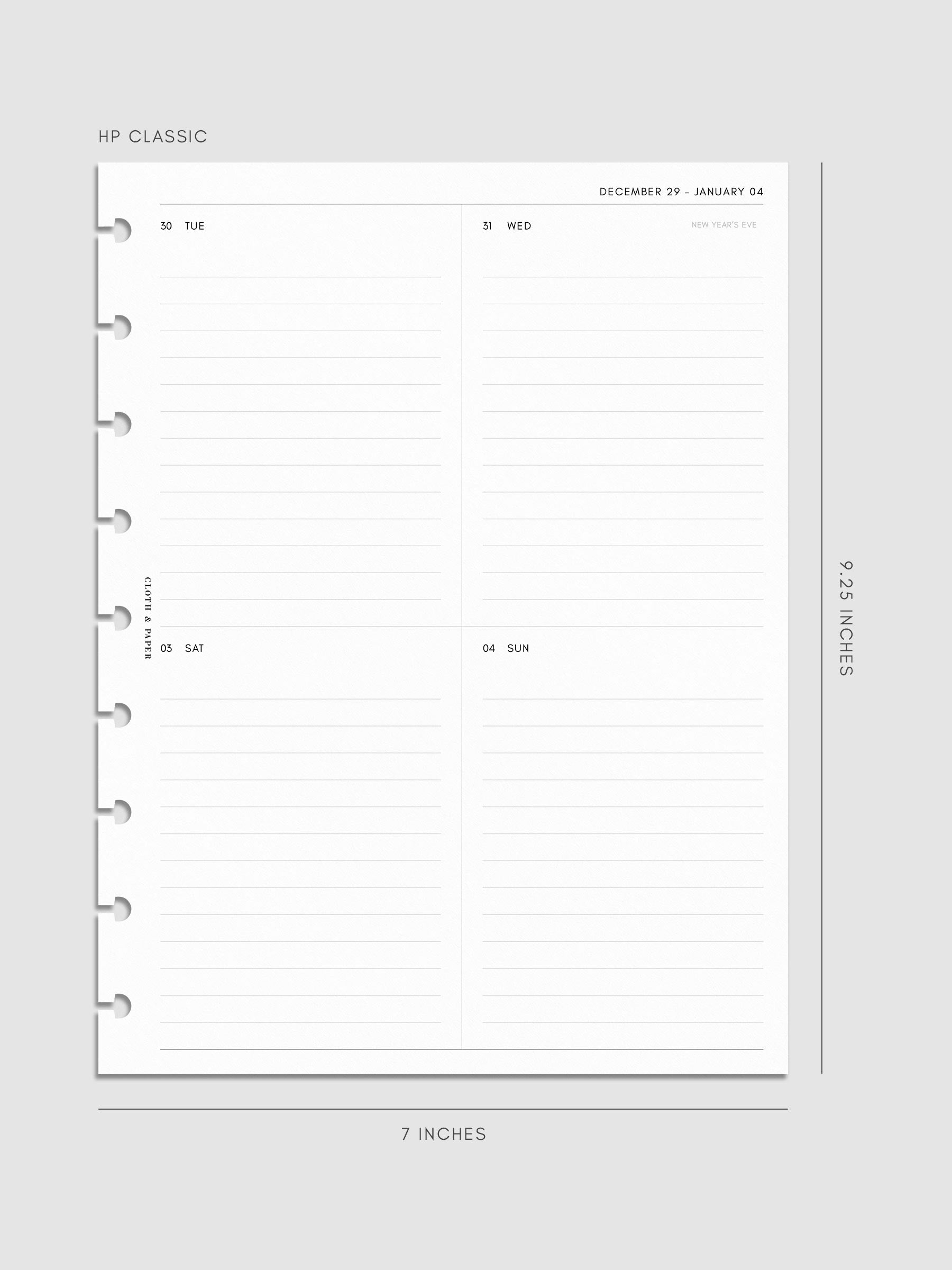 Digital mockup of insert in HP Classic.