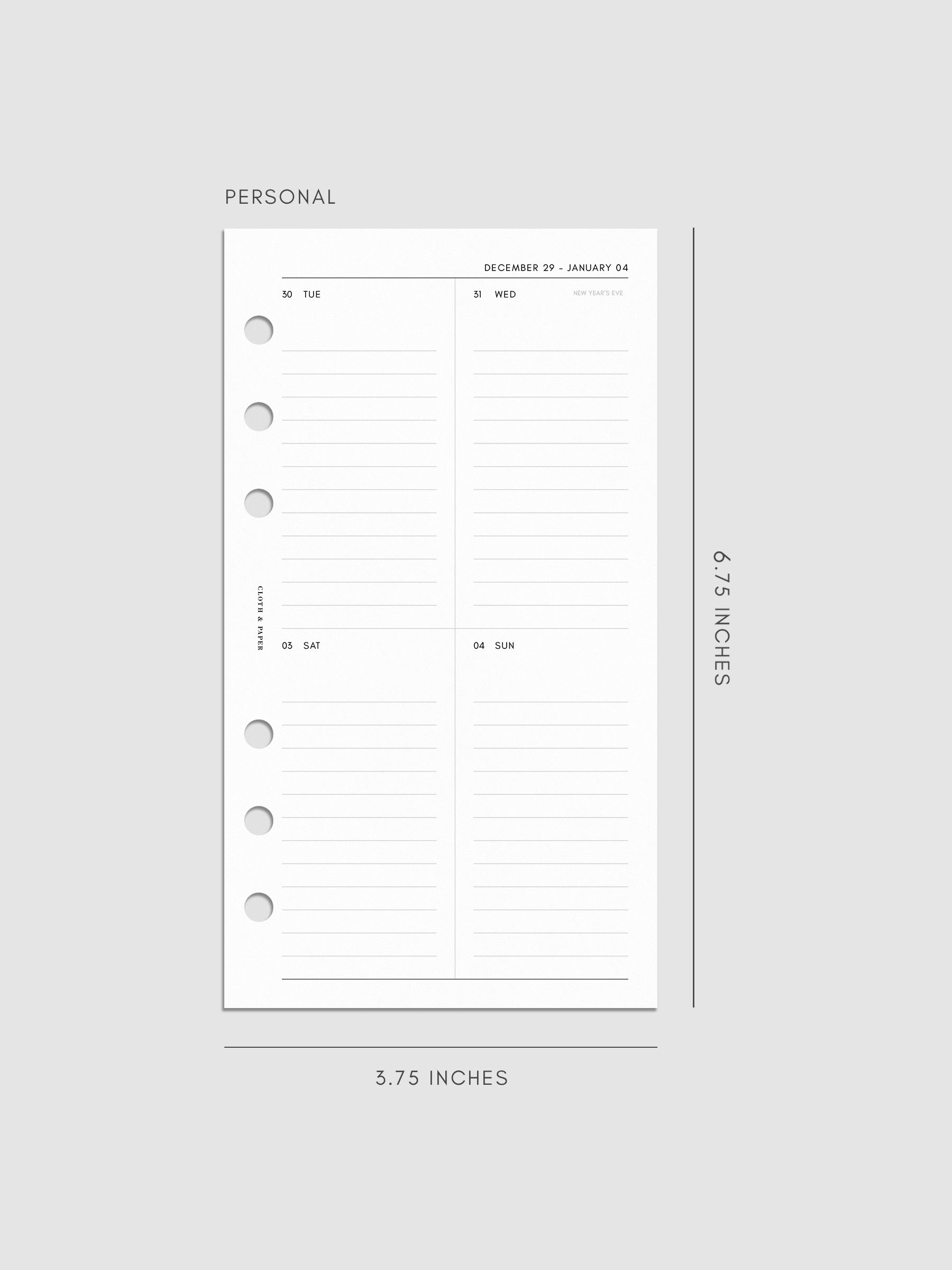 Digital mockup of insert in Personal.