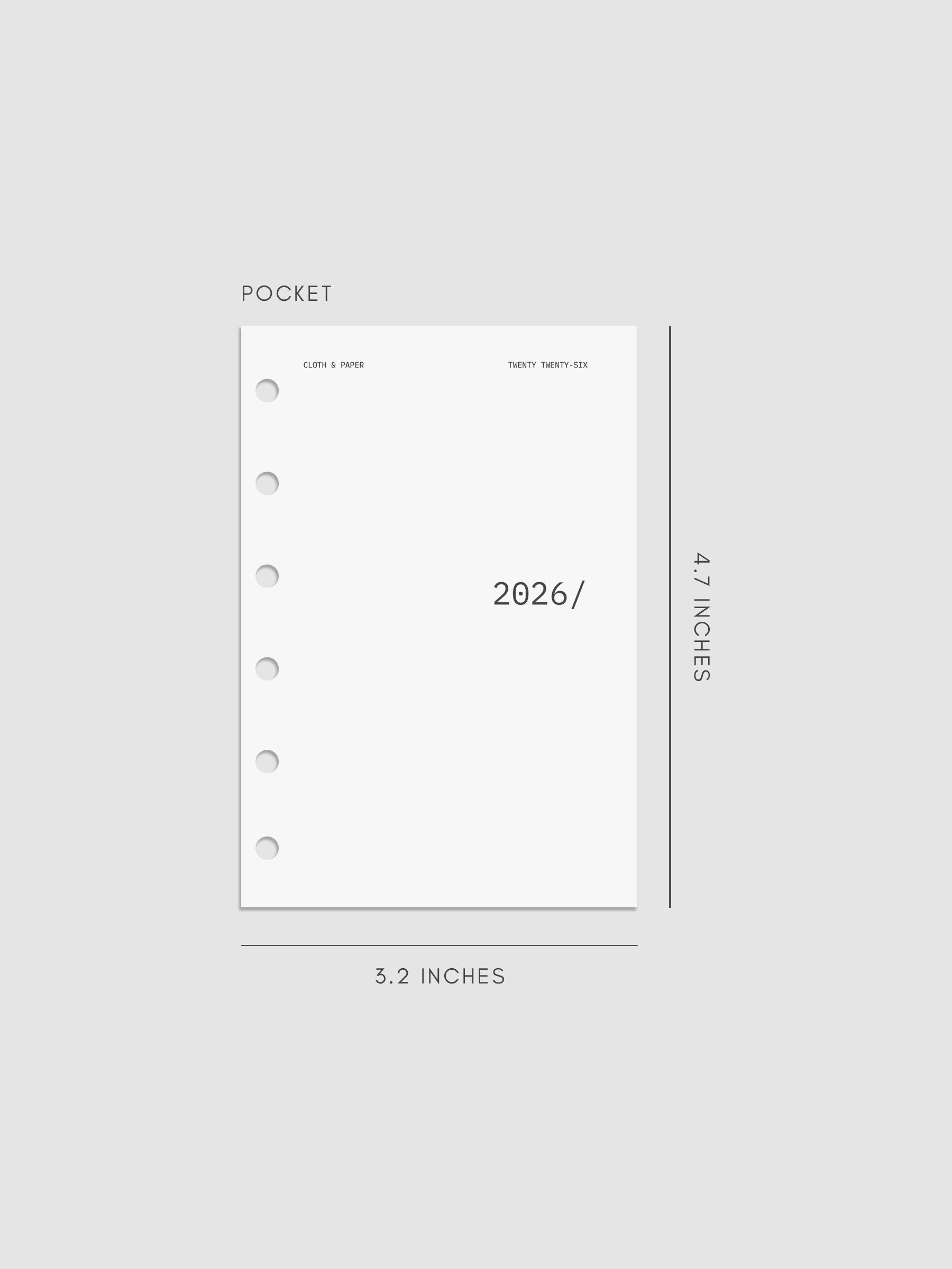 Digital mock-up of the 2026 Front & Monthly Vellum Planner Dashboard Overlays in Avant Garde. Size featured is in Pocket.