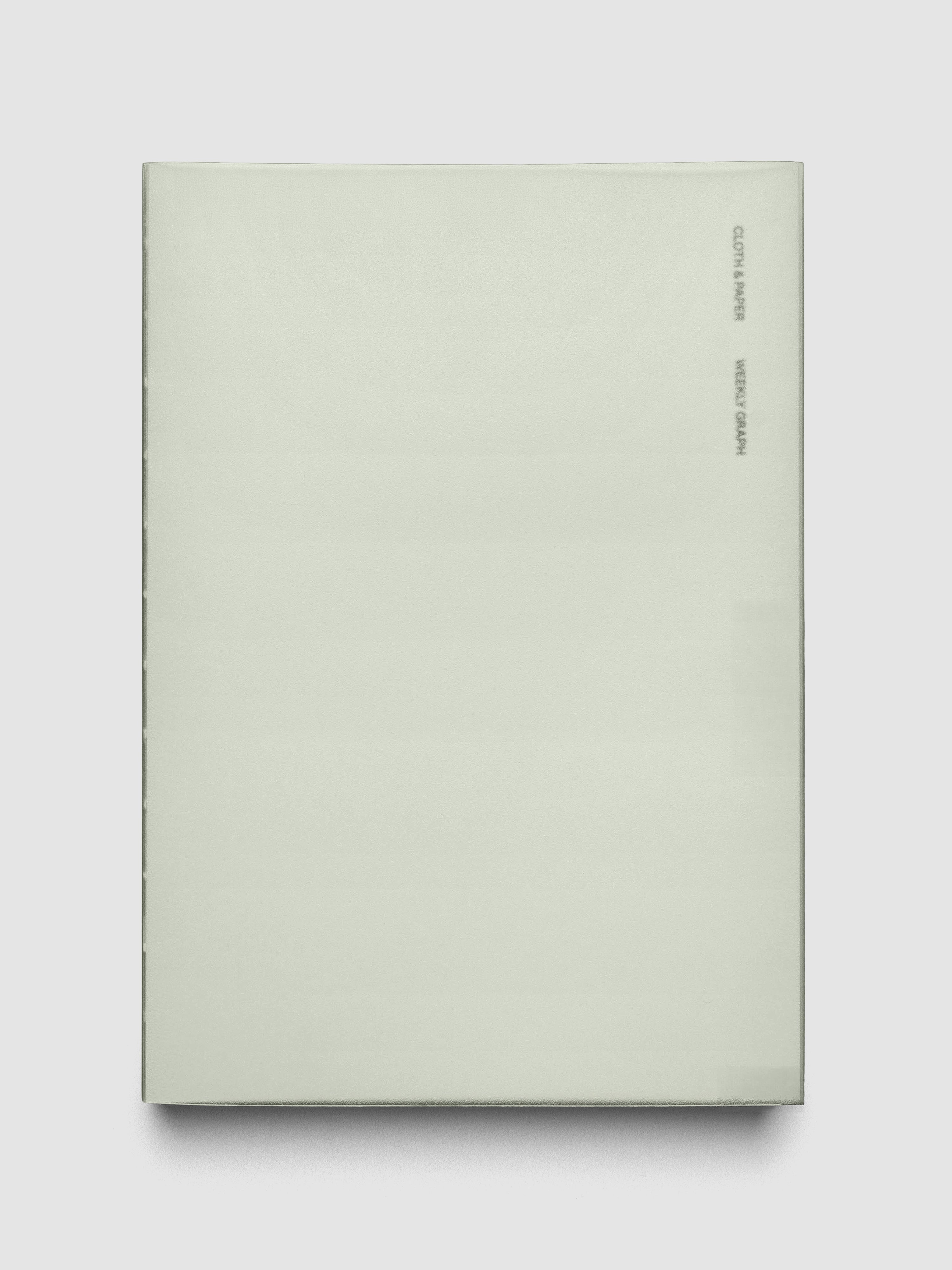 Perfect Bound Notebook | A5 | Weekly Agenda | Matcha shown closed, laid flat, on a neutral background.