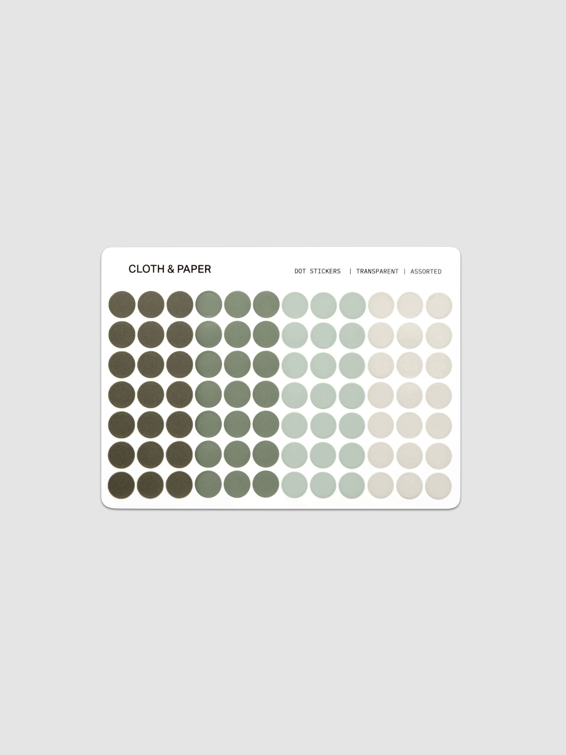 One sheet of Dot Stickers | Small | Olive | Vert | Matcha | Fawn