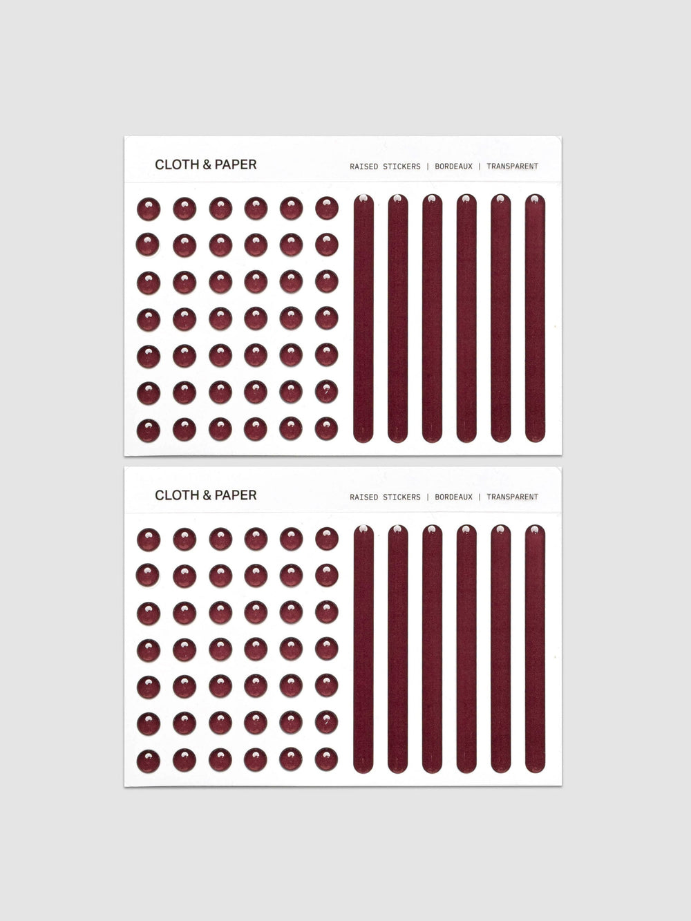Raised Sticker Set | Planner Stickers | Cloth & Paper