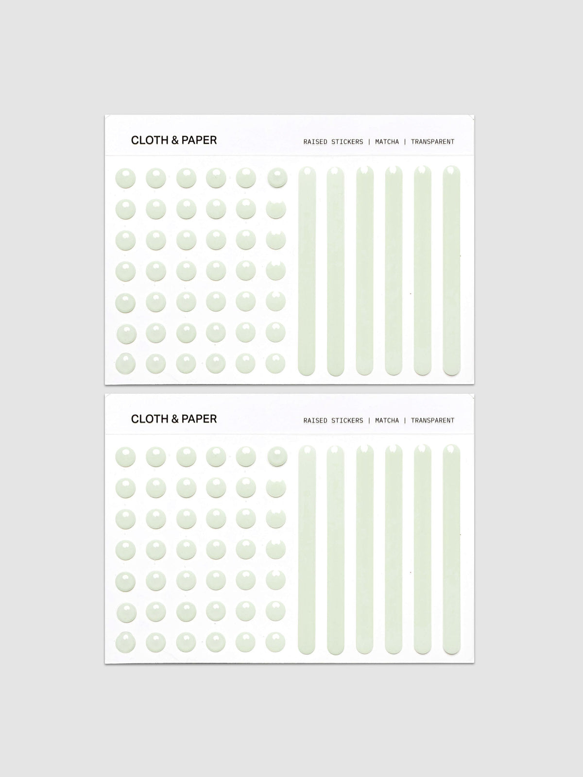 Raised Sticker Set | Planner Stickers | Cloth & Paper