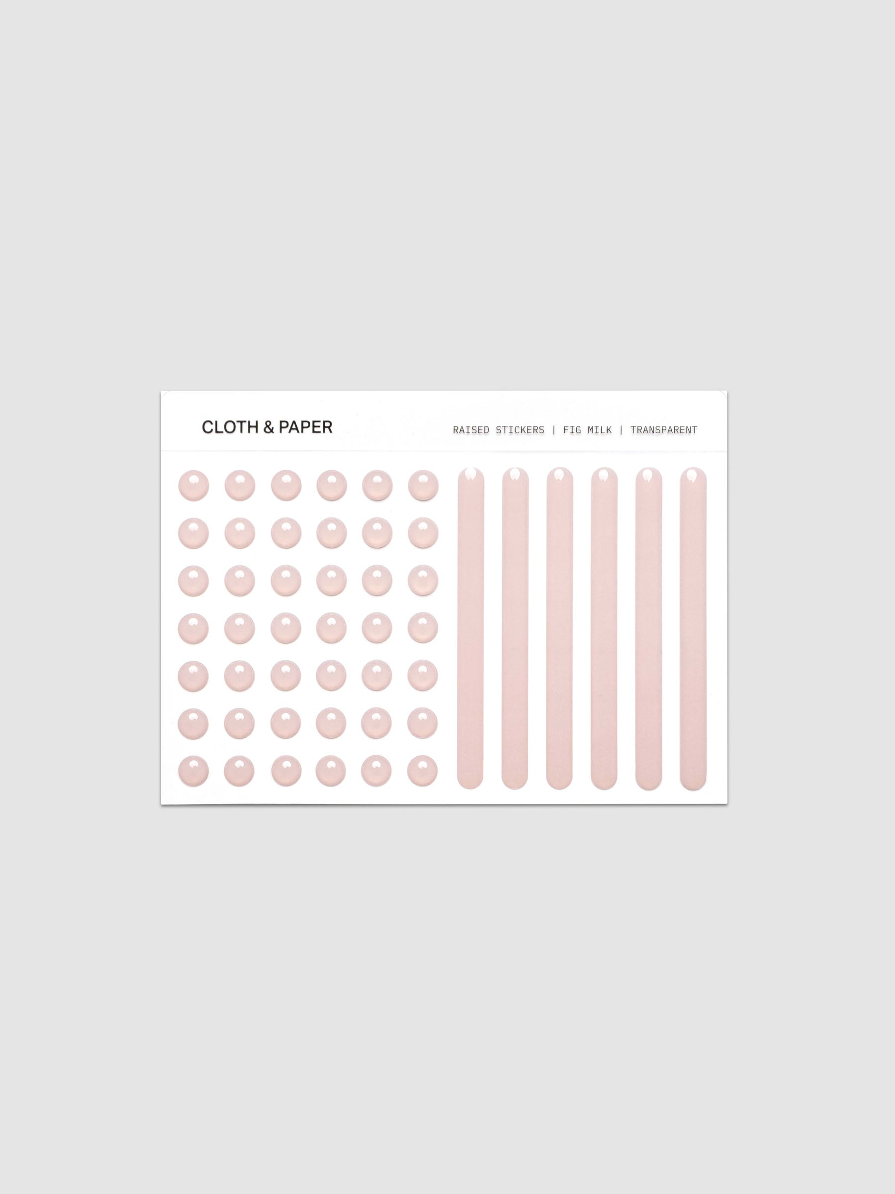 Single sheet from the Raised Sticker Set in the color Fig Milk (pink).