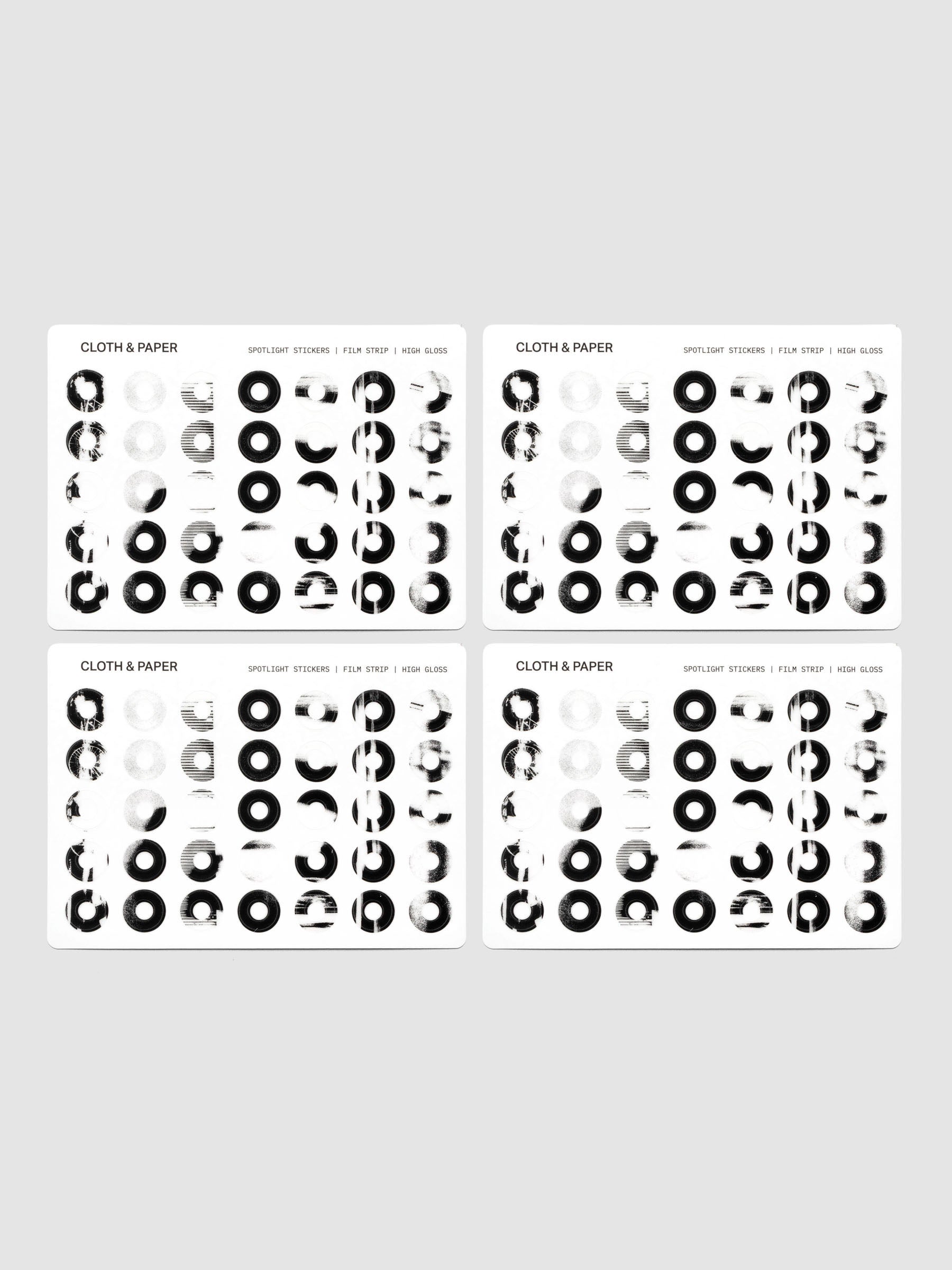 Four sheets of One sheet of Spotlight Stickers | High Gloss | Film Strip