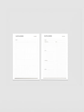 Monthly overview large sticky notes set shown side-by-side in size CP Petite