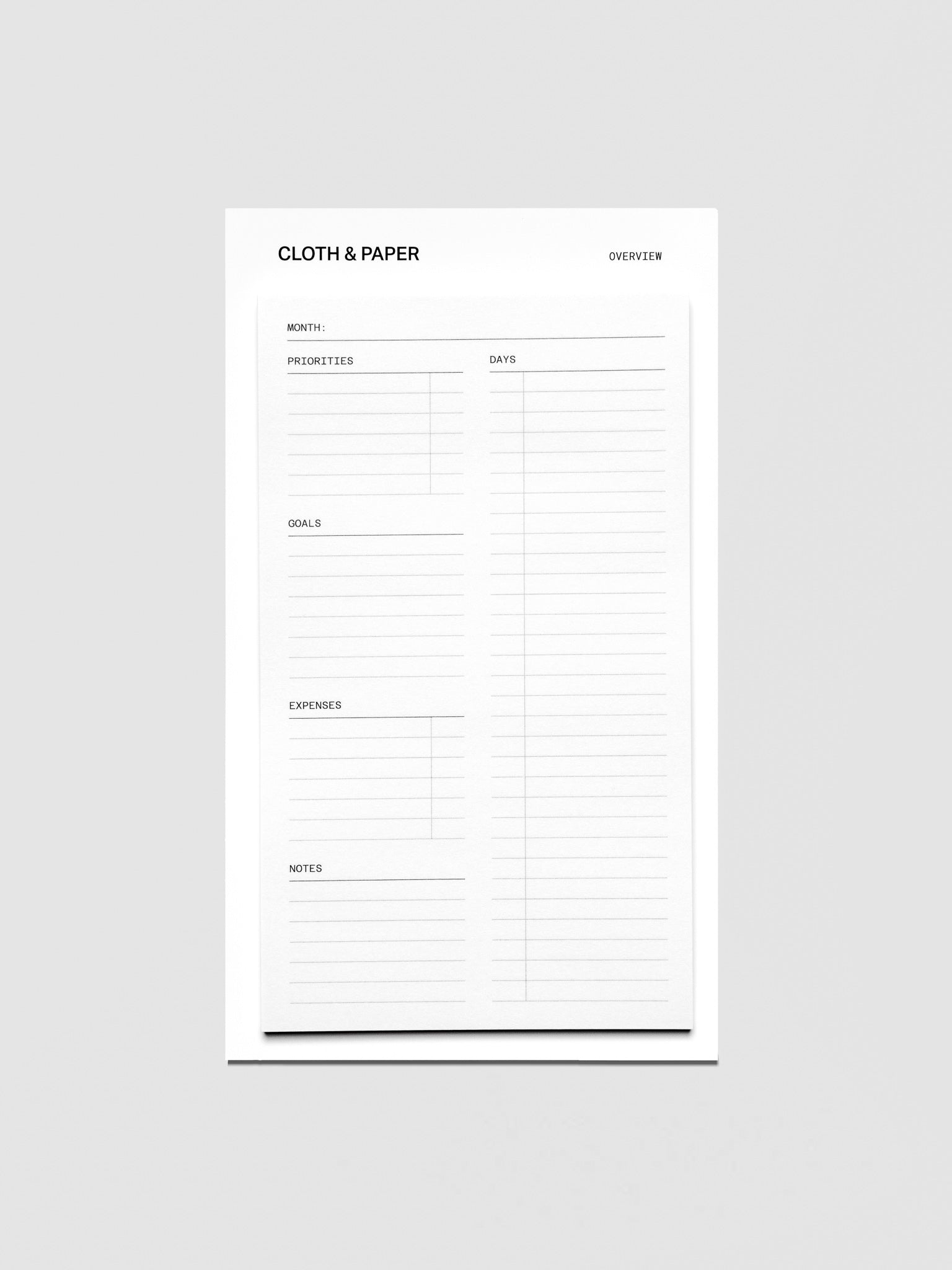 Monthly overview large sticky notes set in size A5