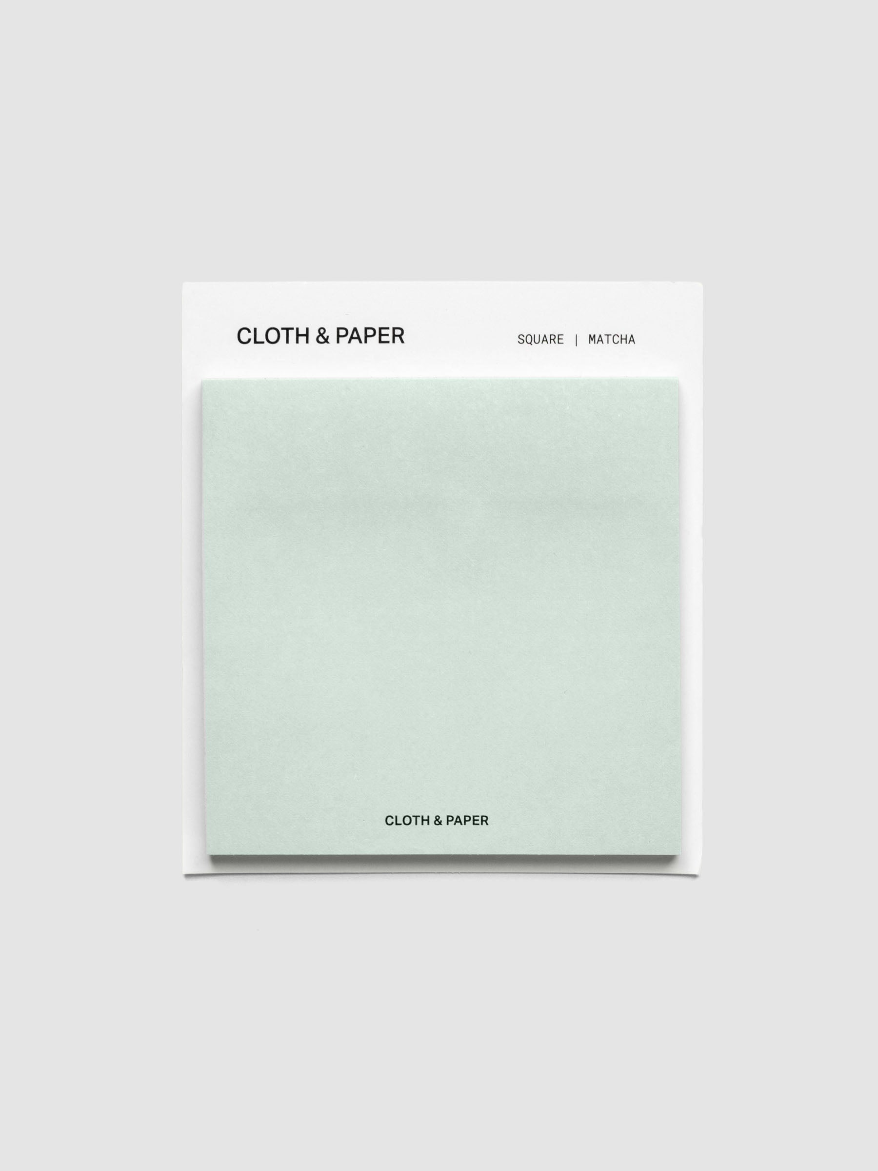 Square Matte Sticky Notes in light sage green with backing card