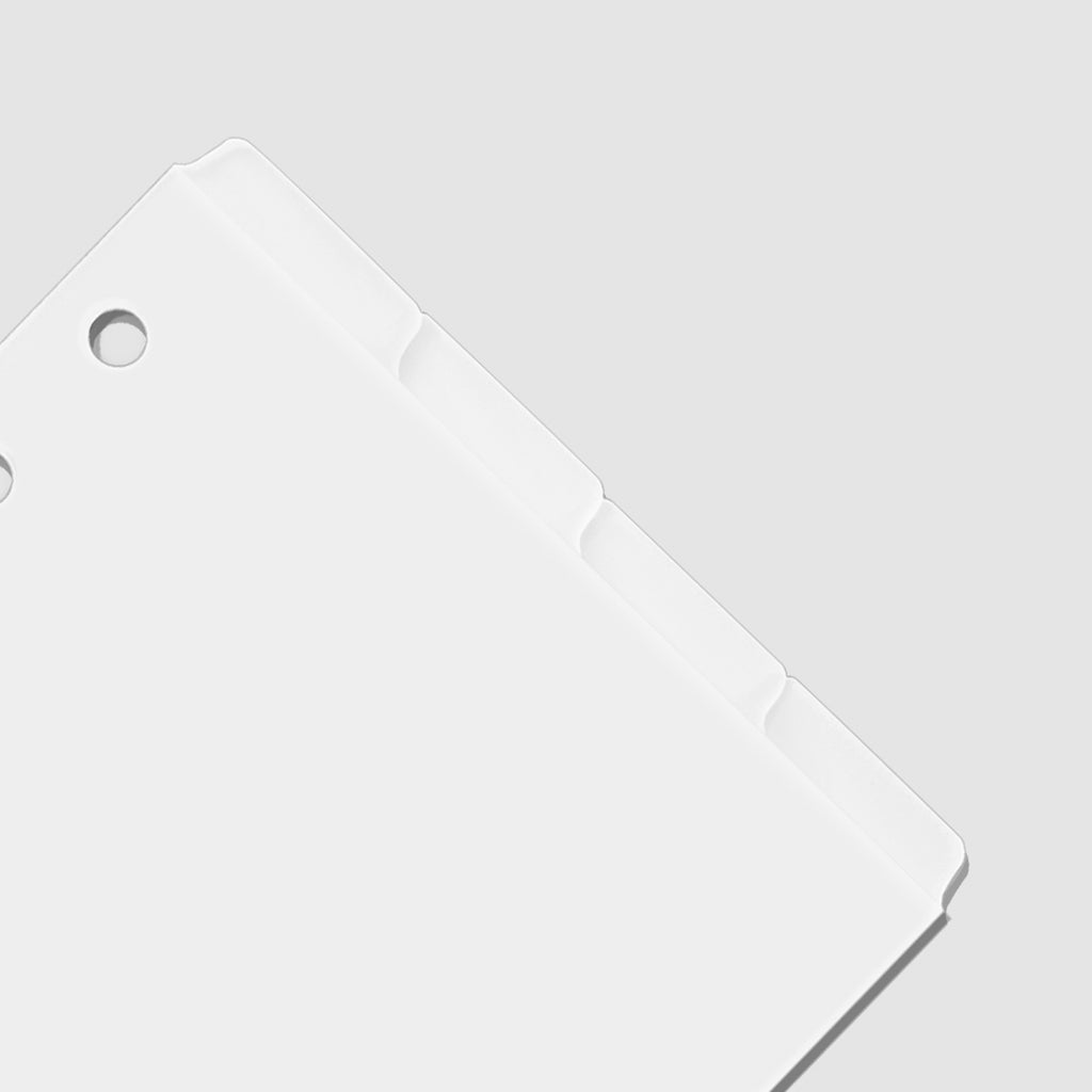 Closeup of dividers on a white background.