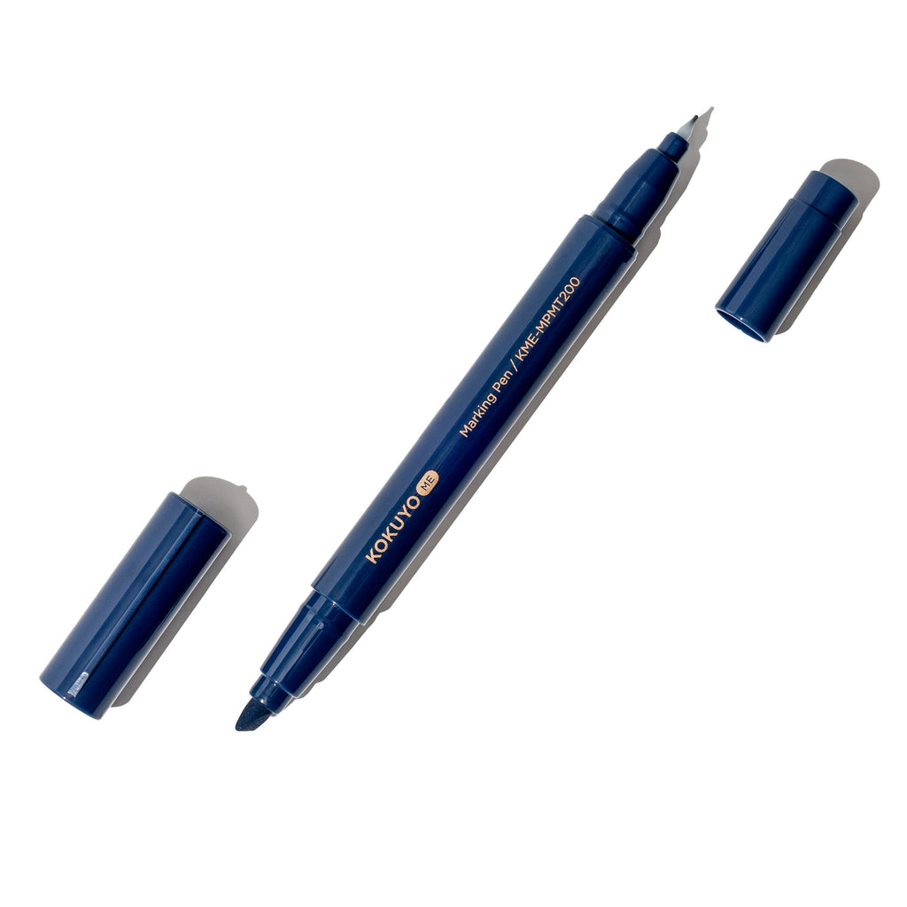 Graphite Blue  marker displayed with both caps placed next to the pen on a white background.
