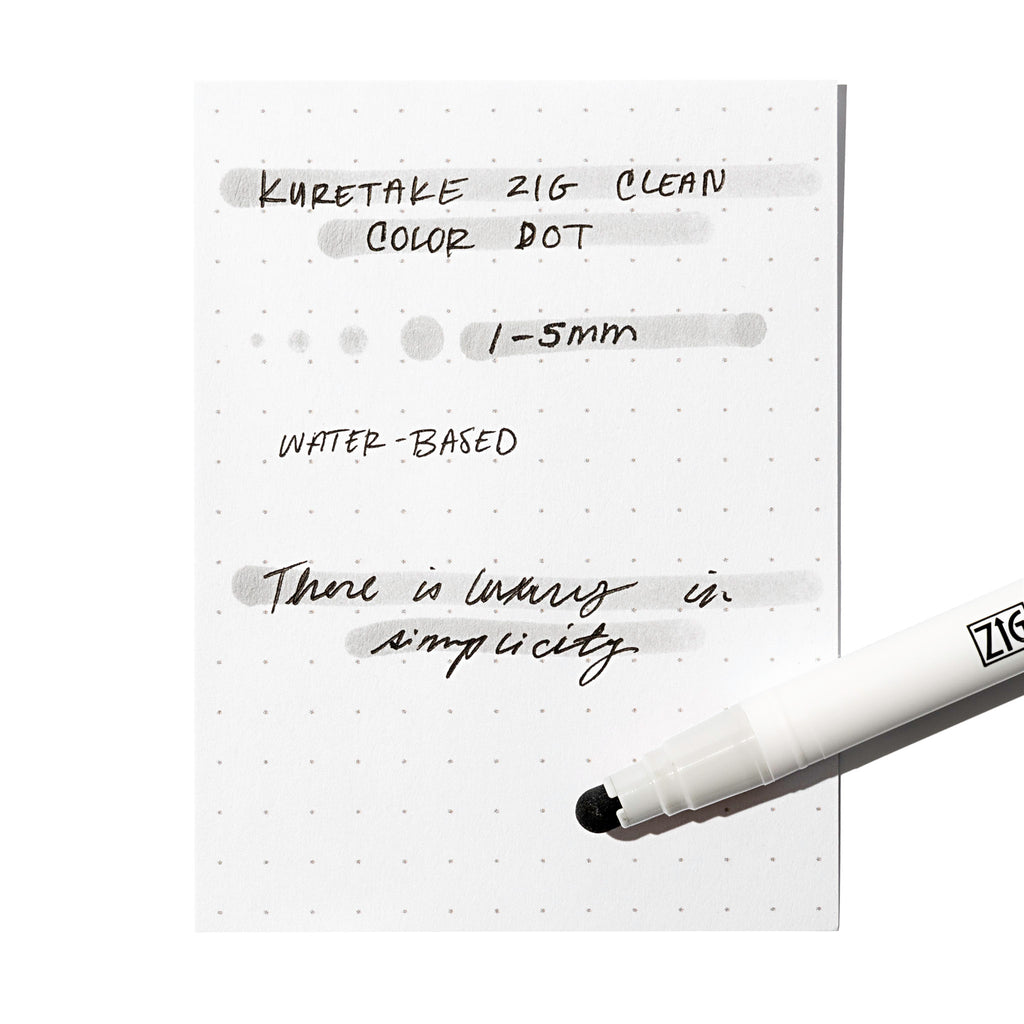 Dot marker displayed on top of an in use pen testing sheet. Color shown is Light Platinum. 
