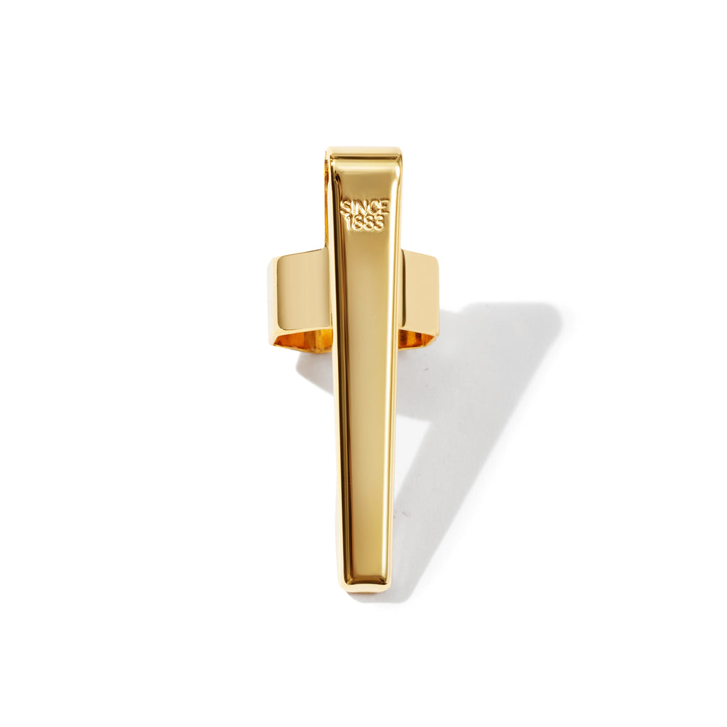 Standard gold clip displayed on a white background.