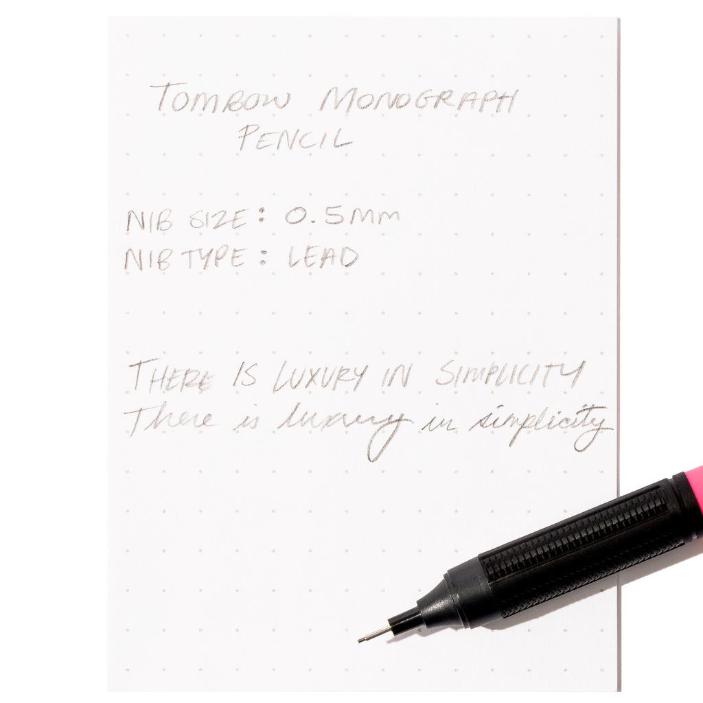 Writing sample for mechanical pencil.