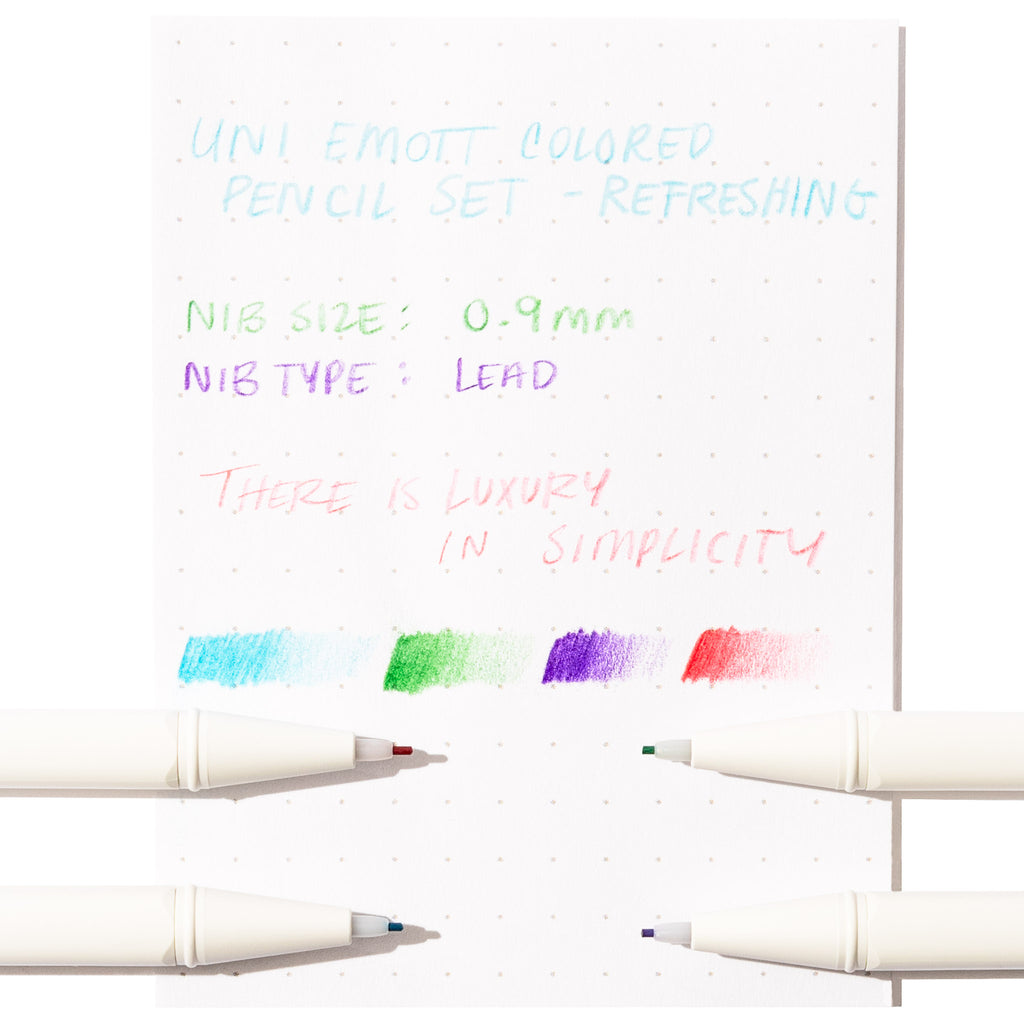Pen testing sheet for refreshing color palette displayed on a white background.