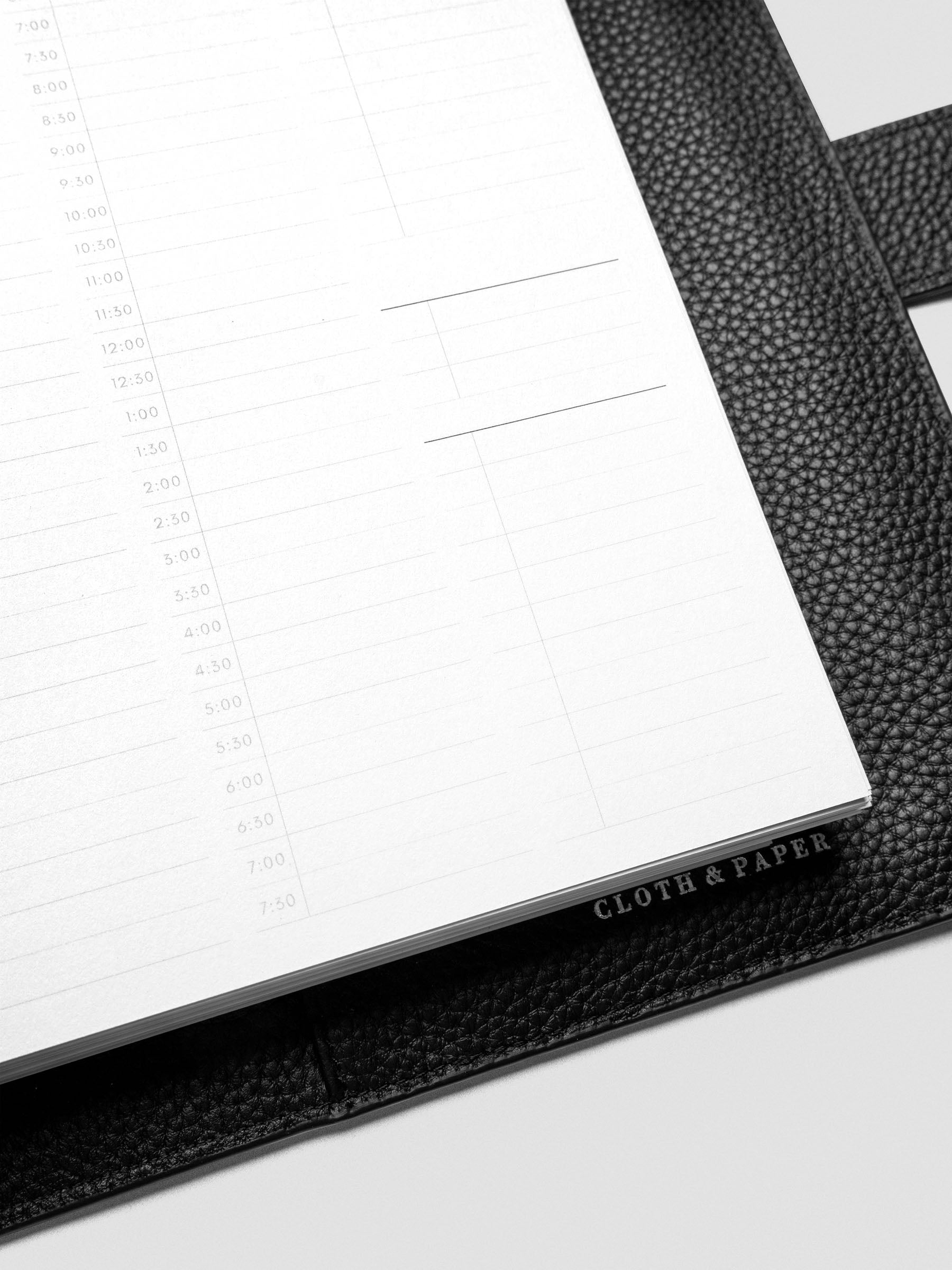 30 Minute Time Block Planner Inserts in size A5 close up.