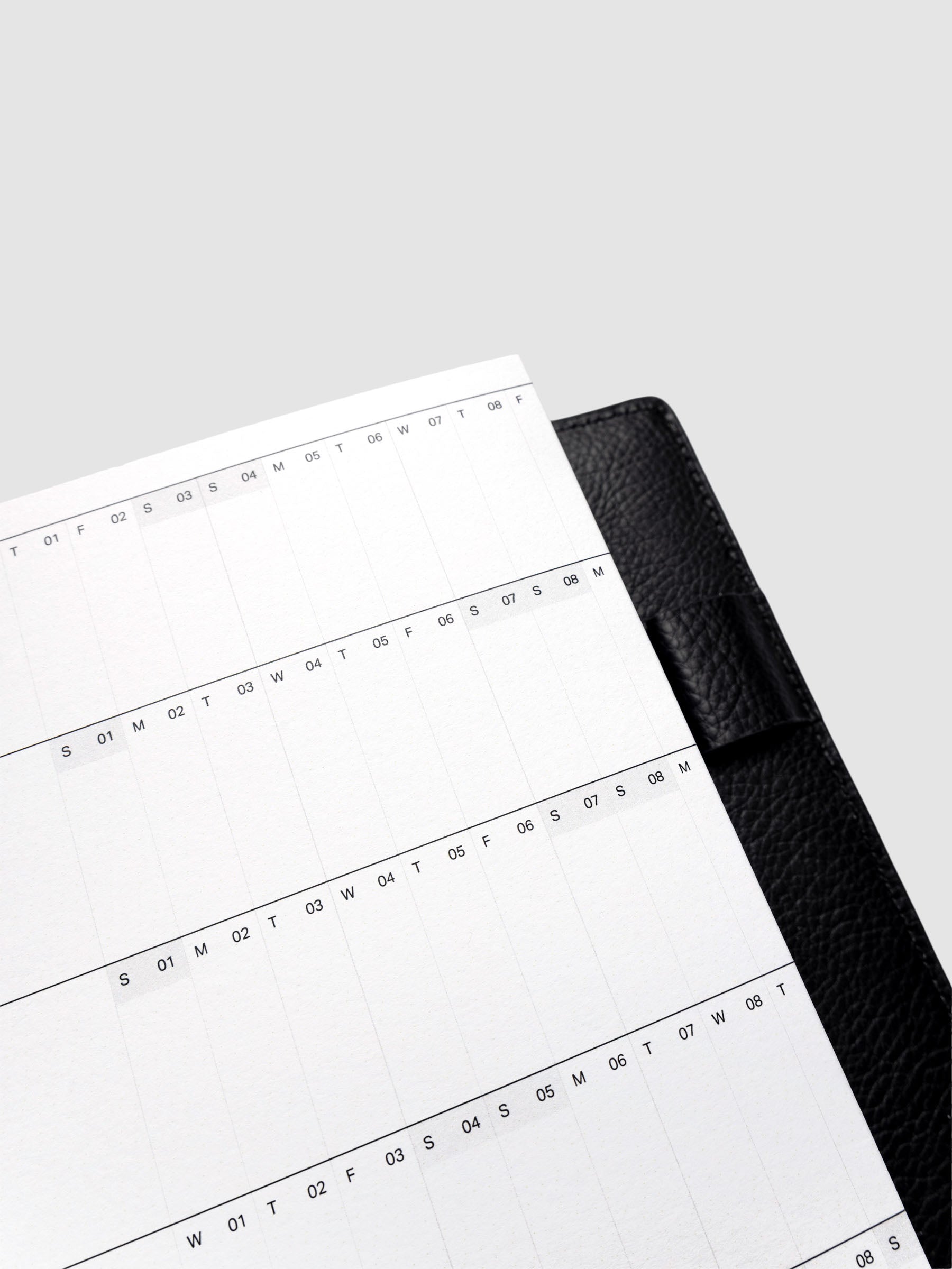 Close up of 2026 Yearly Fold Out Planner Insert in size Half Letter.