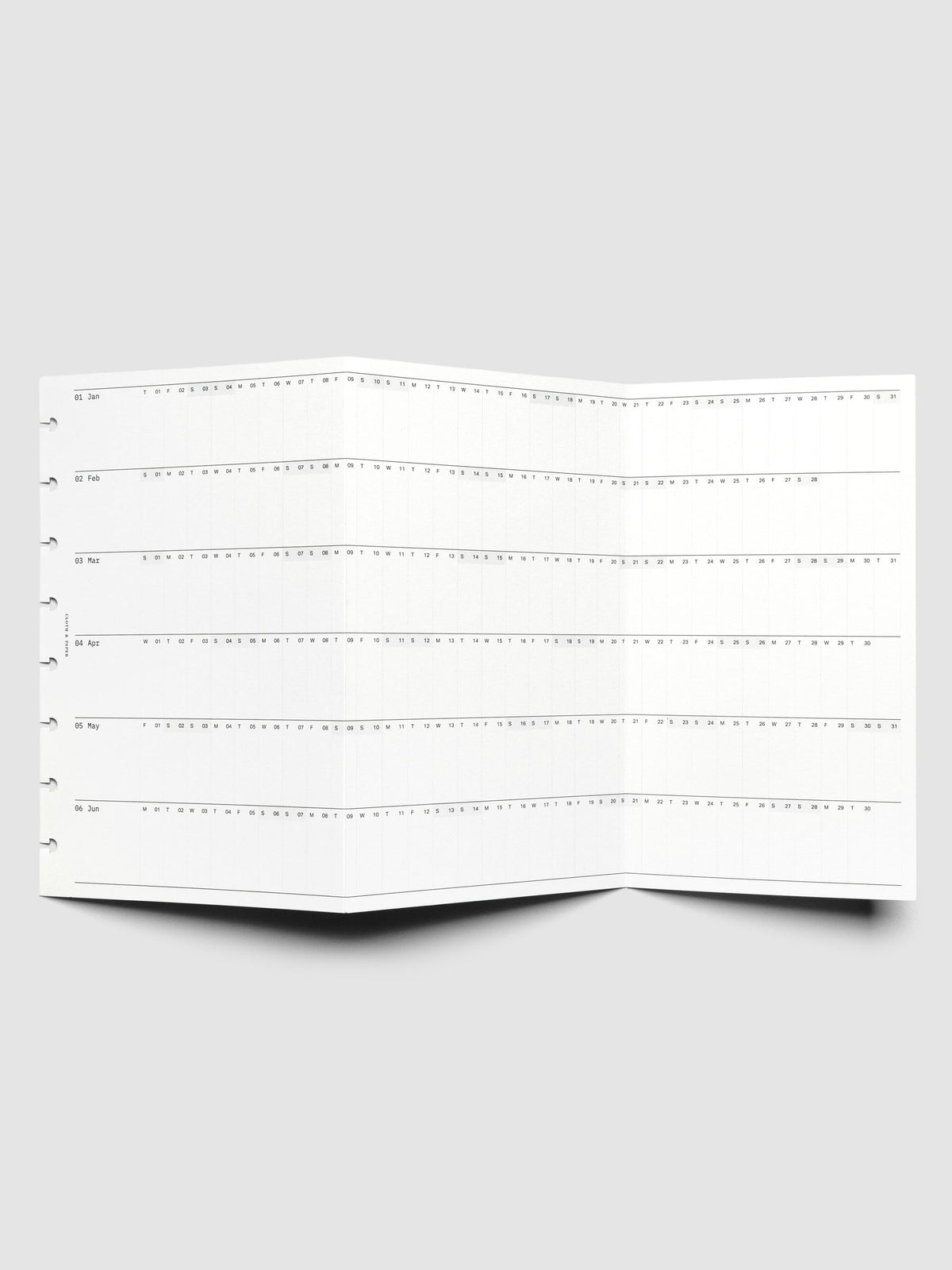 2026 Yearly Fold Out Planner Insert | Annual Overview | Cloth & Paper
