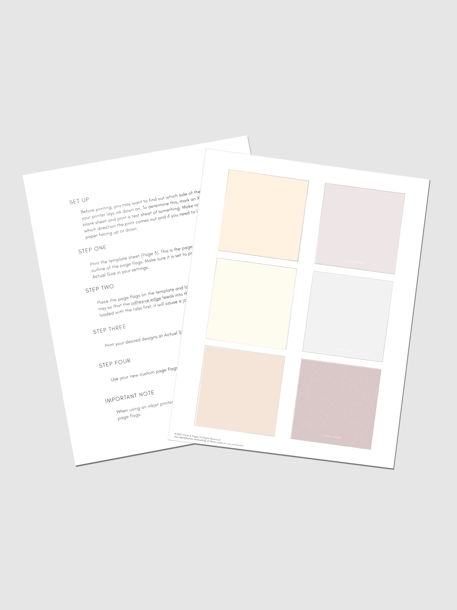 3x3 Sticky Note Printable-Essentials displayed on a neutral background.