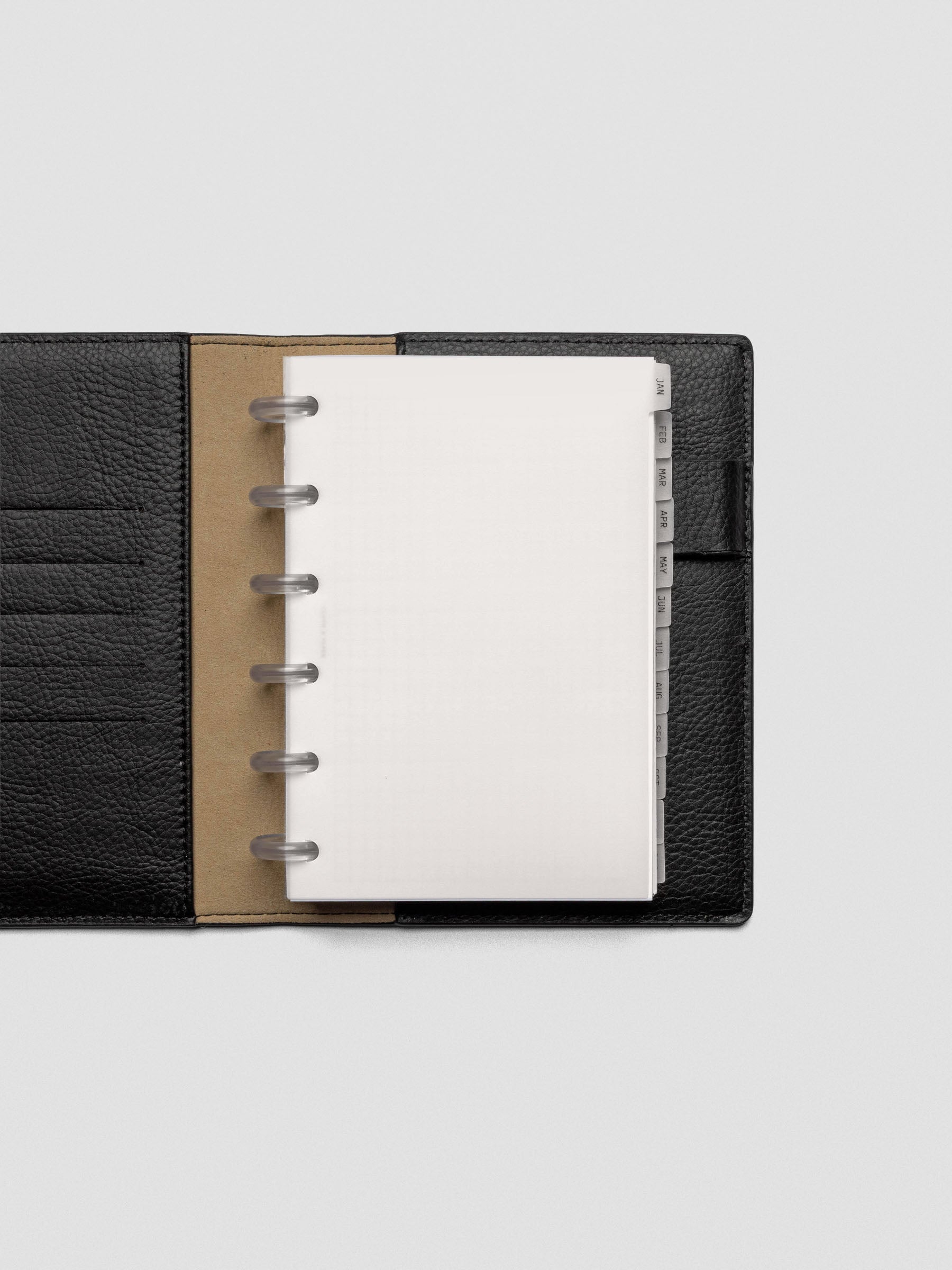 CP Petite vellum dividers shown bound with discs in a folio.