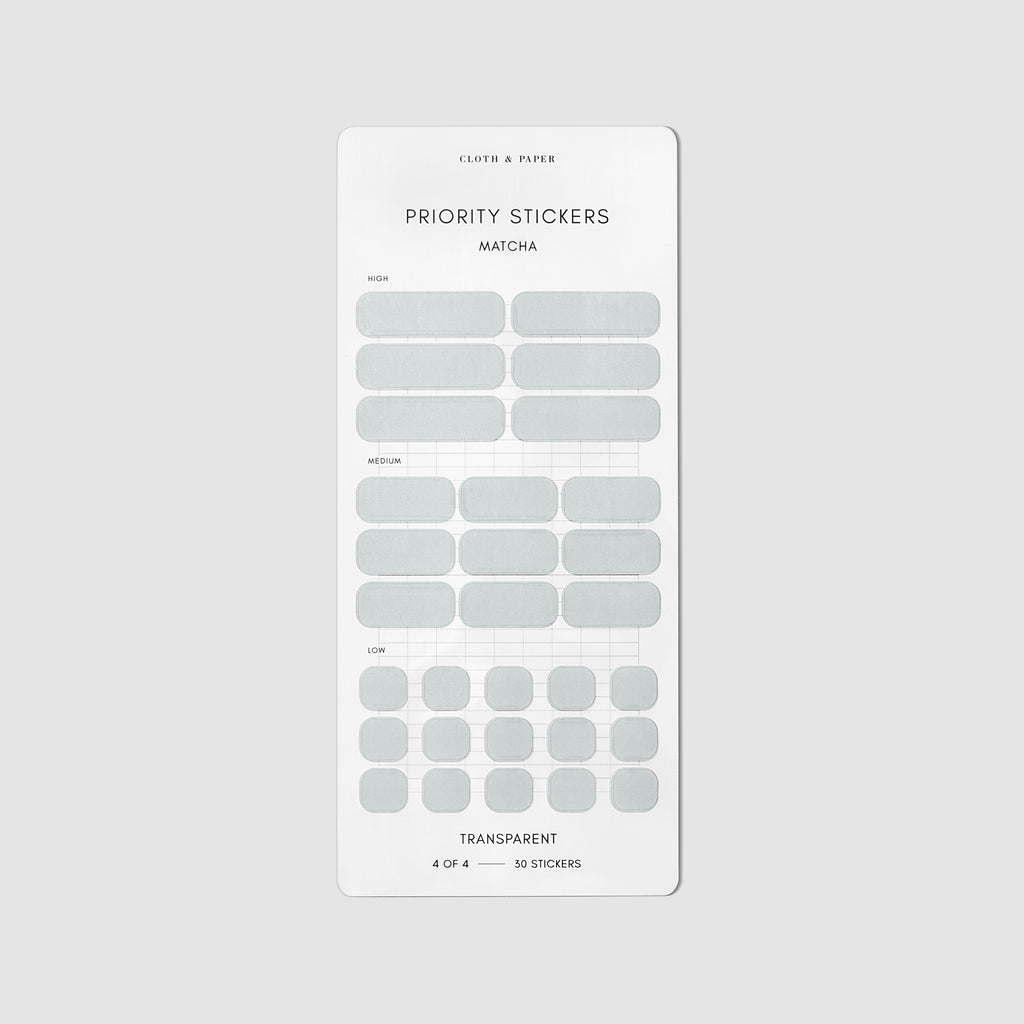 Matcha sticker sheets displayed on a neutral background.