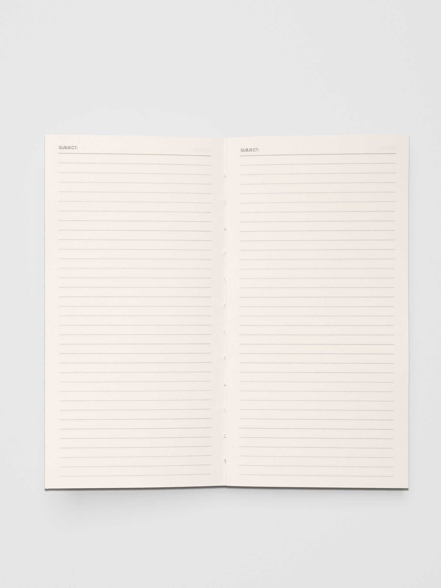 Common Thread Notebook showing the white interior pages.