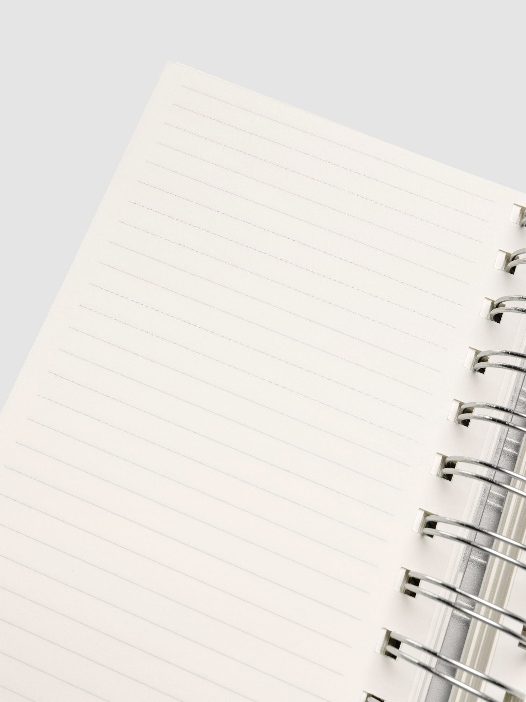Spiral Notebook in size CP Petite with Lined Notes interior showing close up of left page.