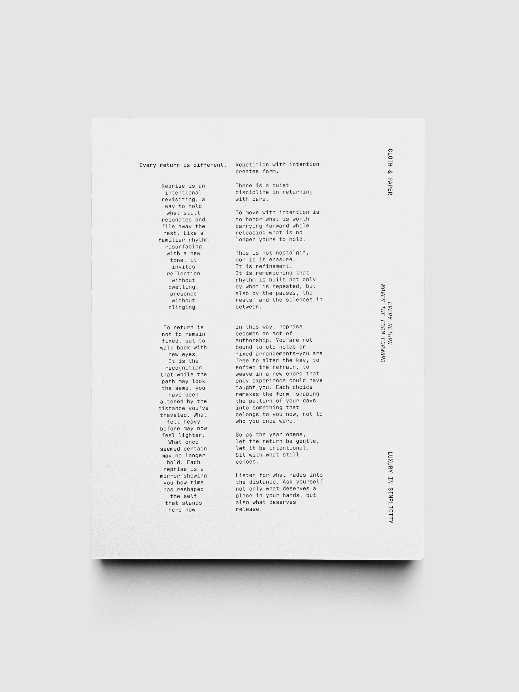 Analog Weekly Notebook in size HP Classic with grey cardstock cover and black printed text shown closed from the front.