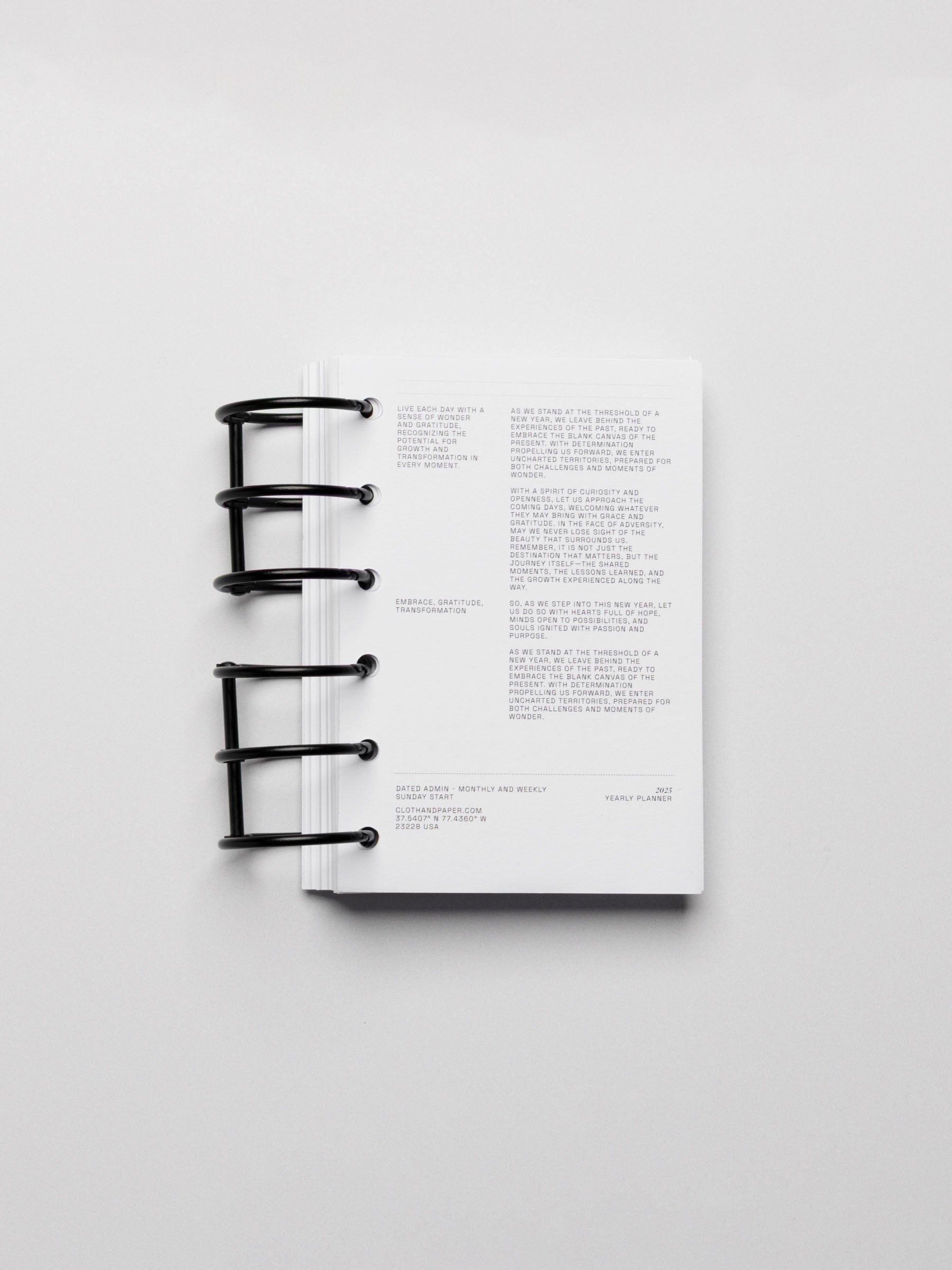 Planner rings displayed in a planner system on a neutral background. Color shown is black.