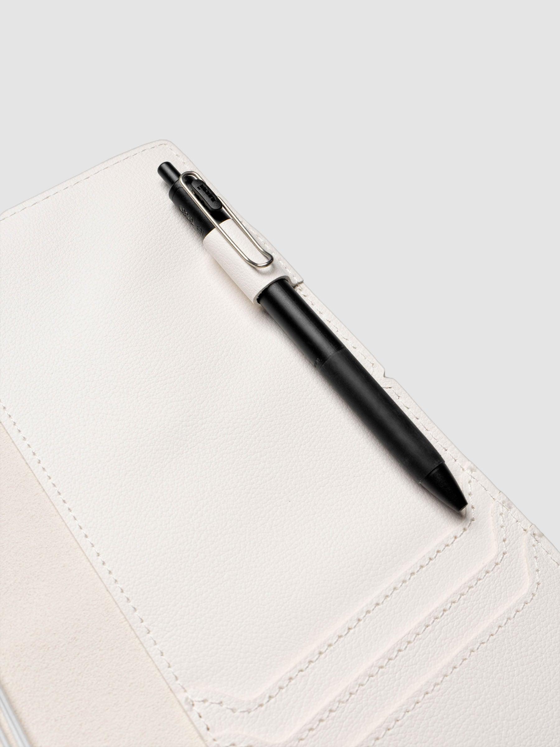 Dalmatian A5 Slim Travel Notebook Cover showing the interior with a pen in the pen loop | Cloth & Paper