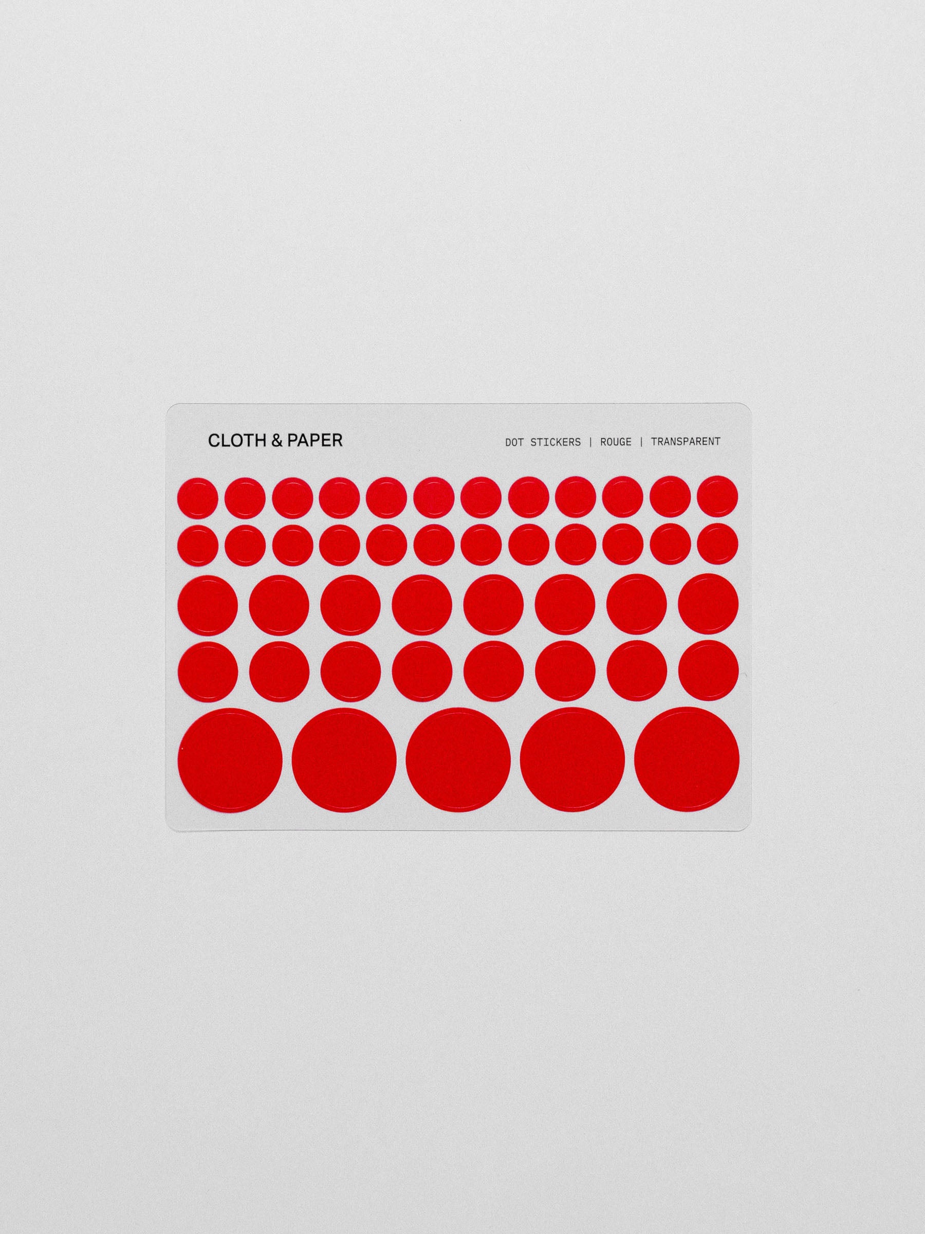 Red dot stickers on a clear sheet