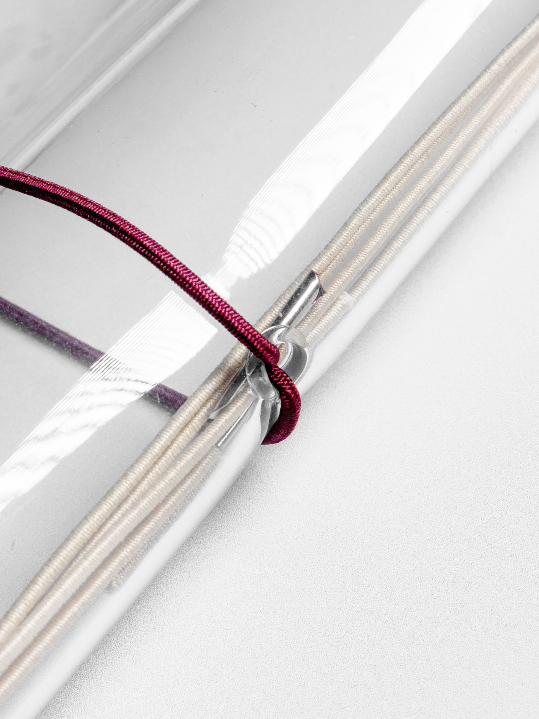 Red cover band in use on an A5 clear cover.