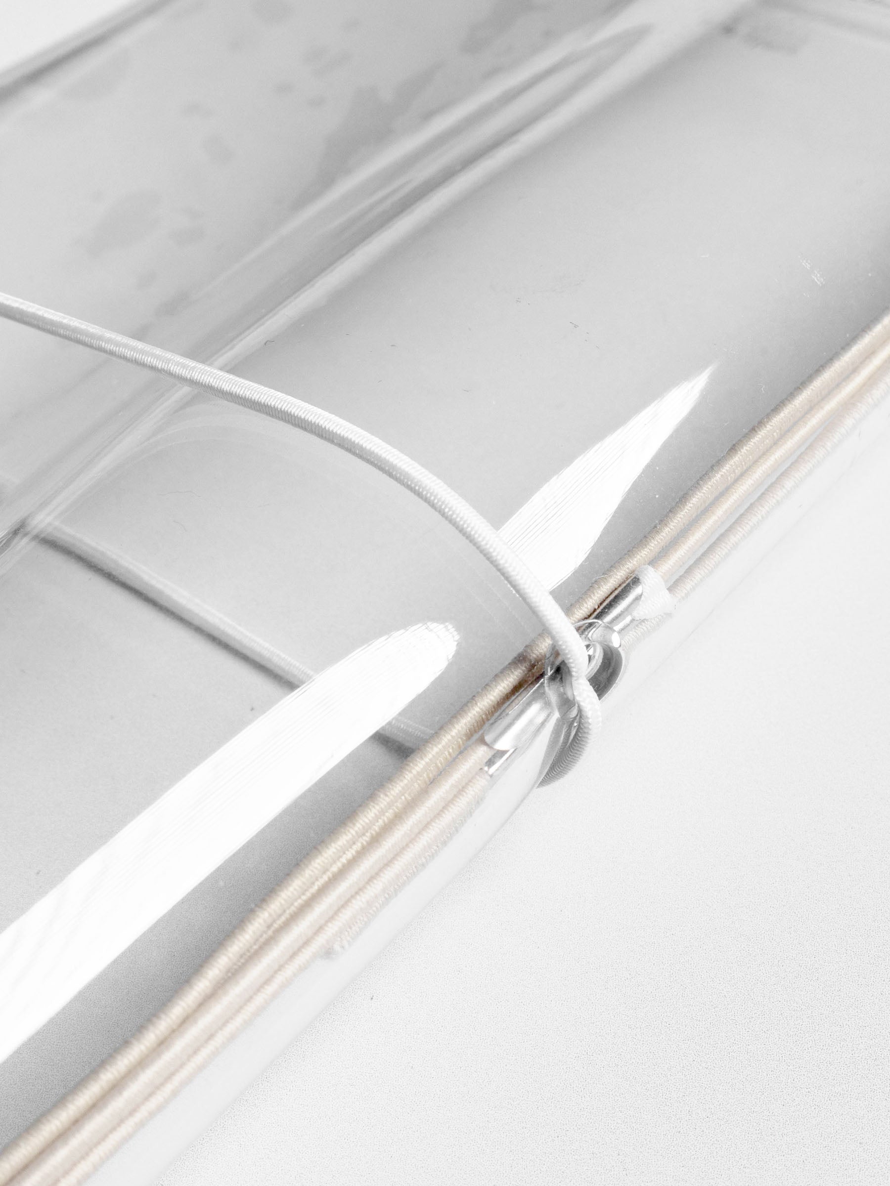 White cover band in use on an A5 clear cover.