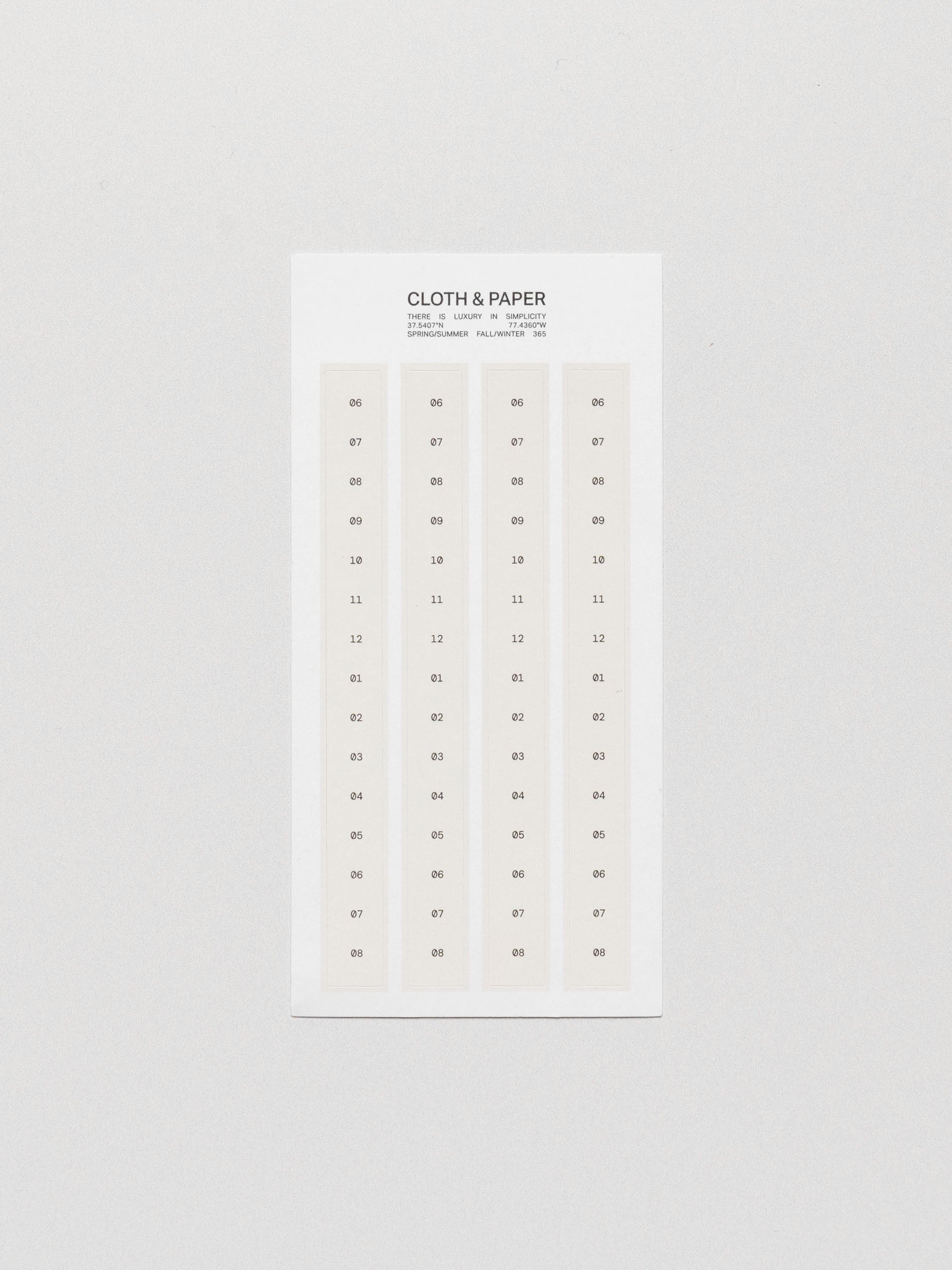 Time block stickers shown on a neutral background.