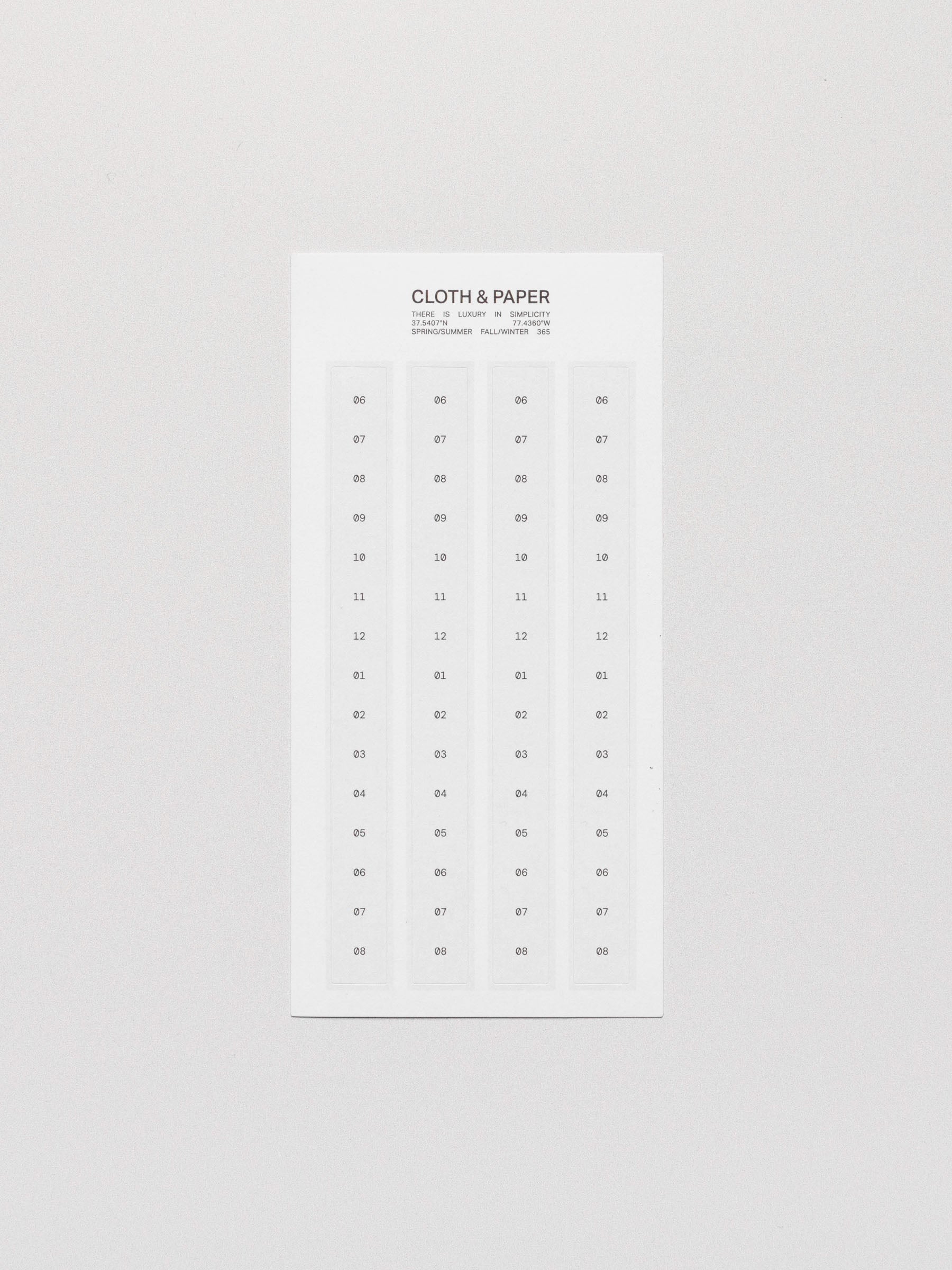 Time block stickers shown on a neutral background.