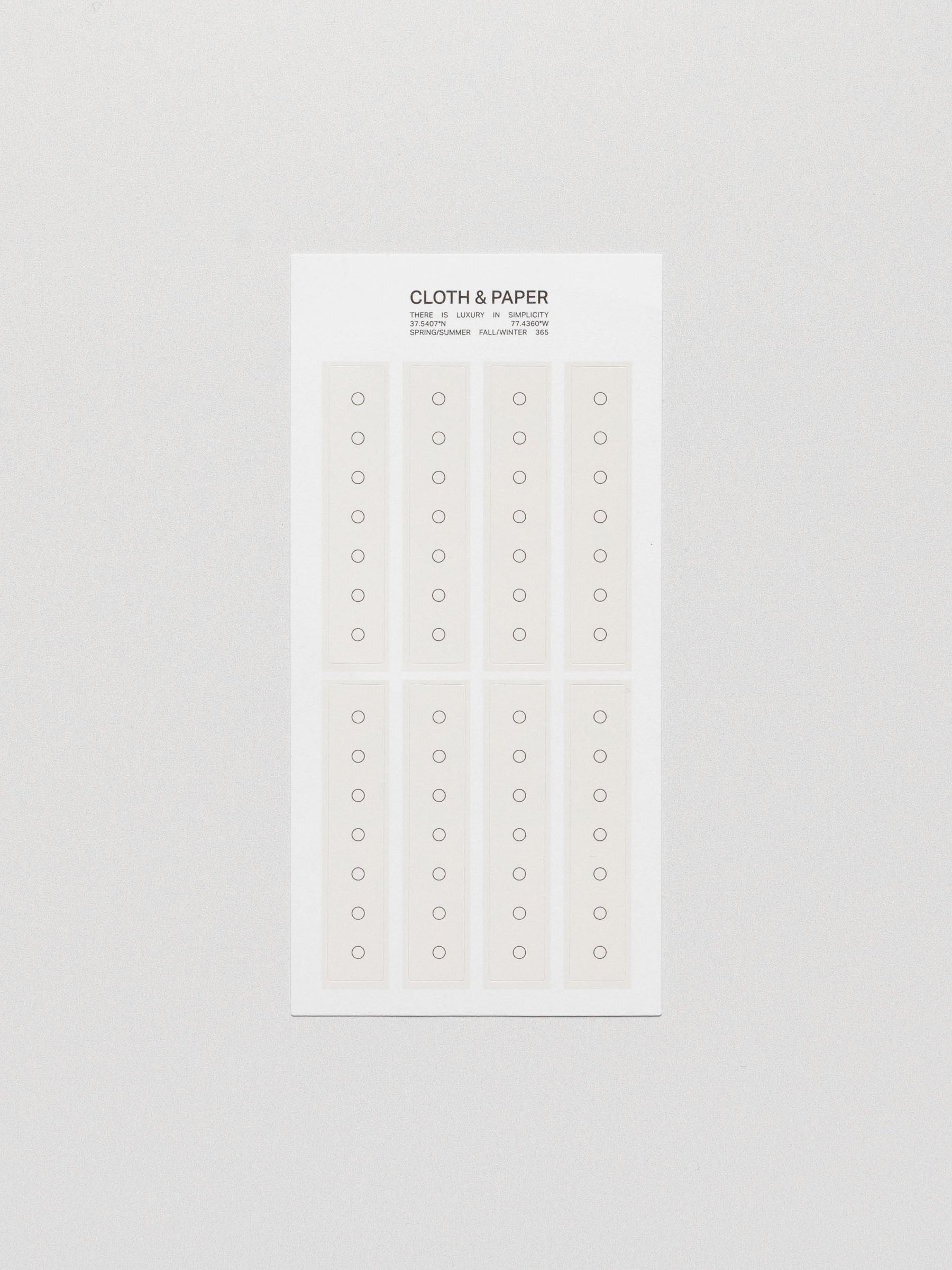 Checklist sticker sheet displayed on a neutral background.