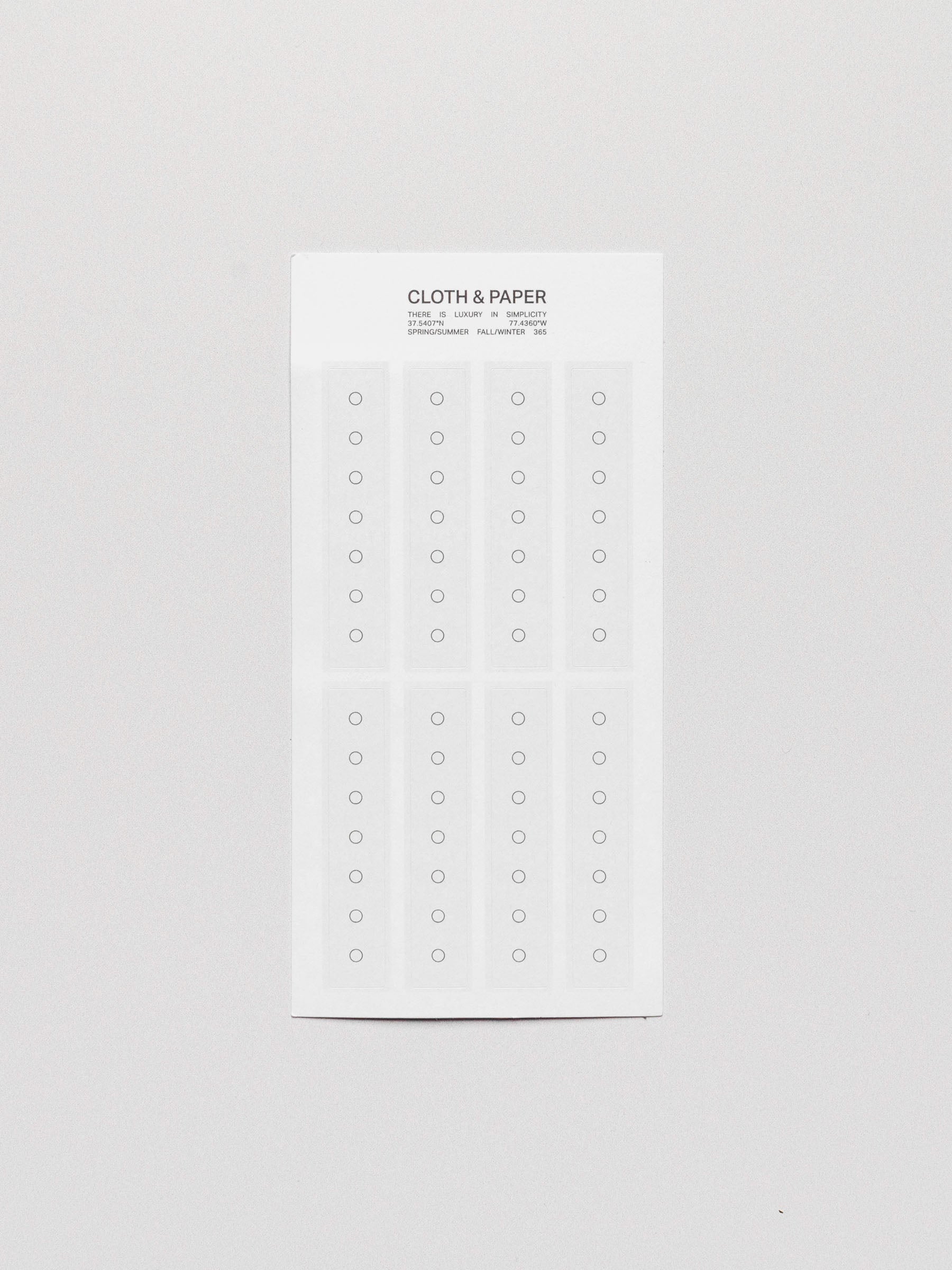 Checklist sticker sheet displayed on a neutral background.