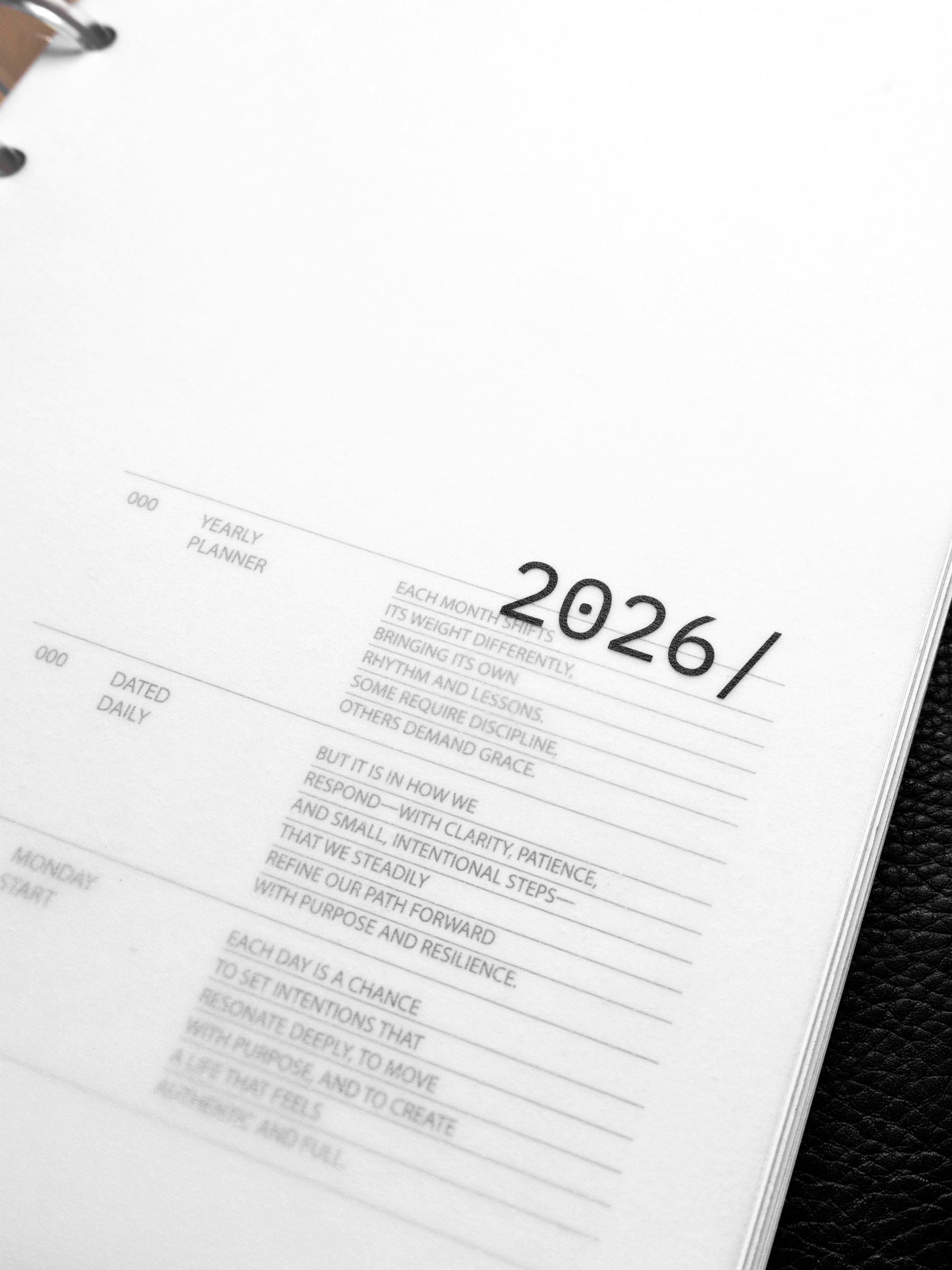 Image shows the 2026 front cover used in a Half Letter disc-bound planner.