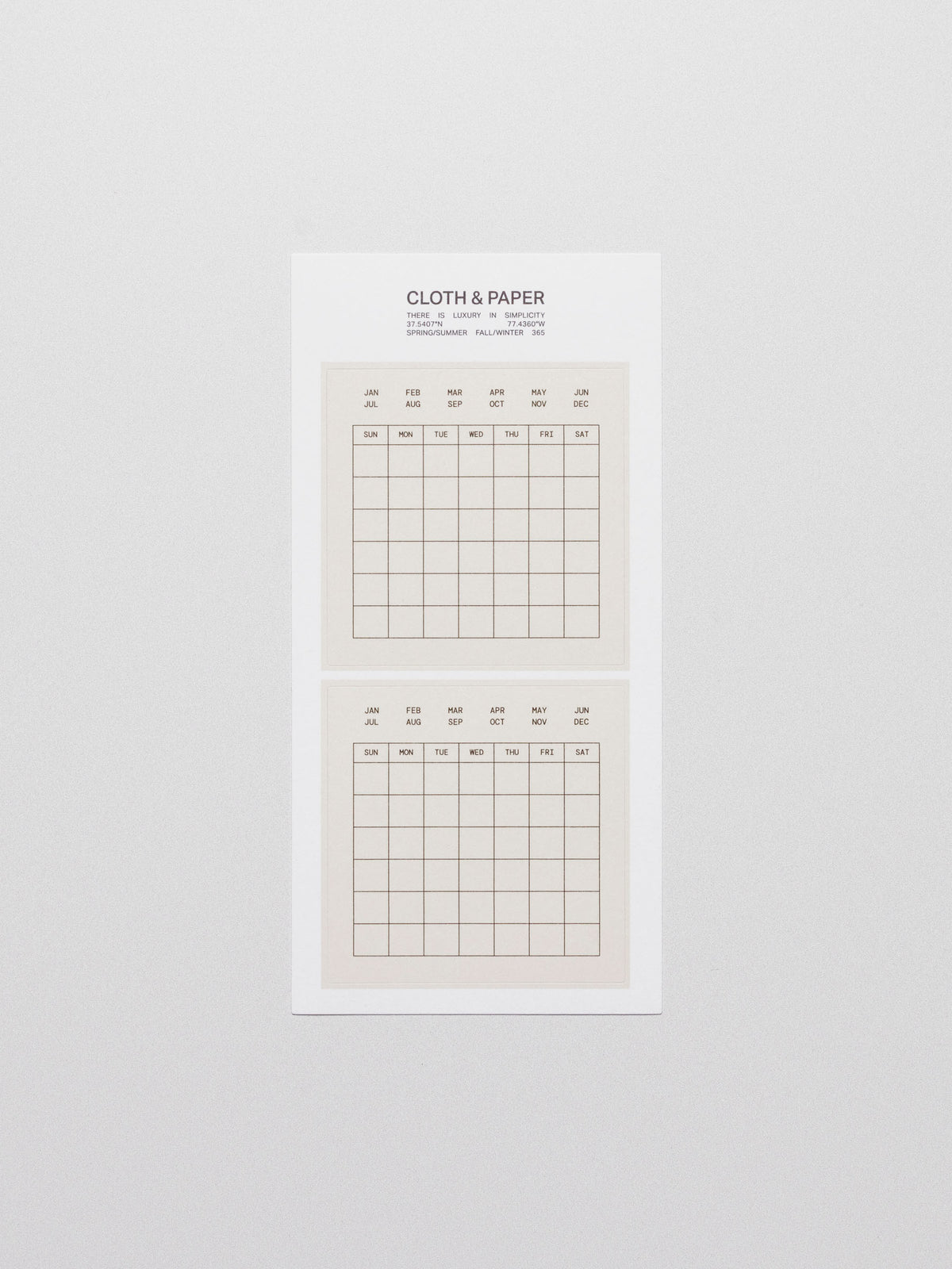 Label Planner Stickers | Calendar | Cloth & Paper