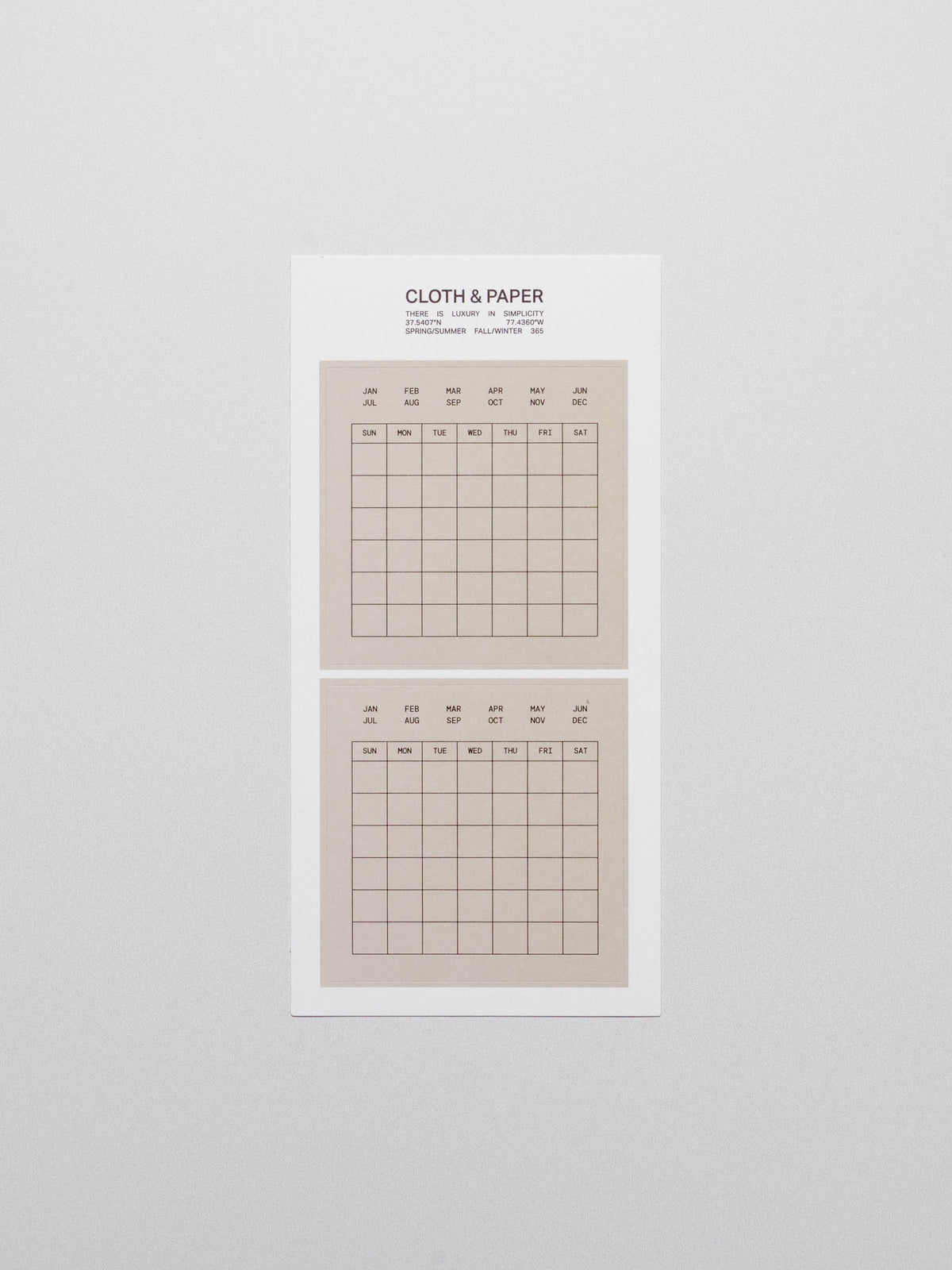 Label Planner Stickers | Calendar | Cloth & Paper