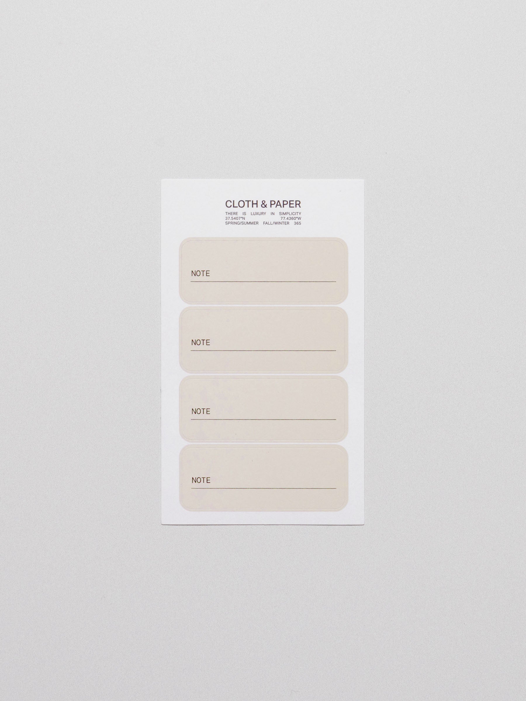 Label Planner Stickers | Note | Cloth & Paper